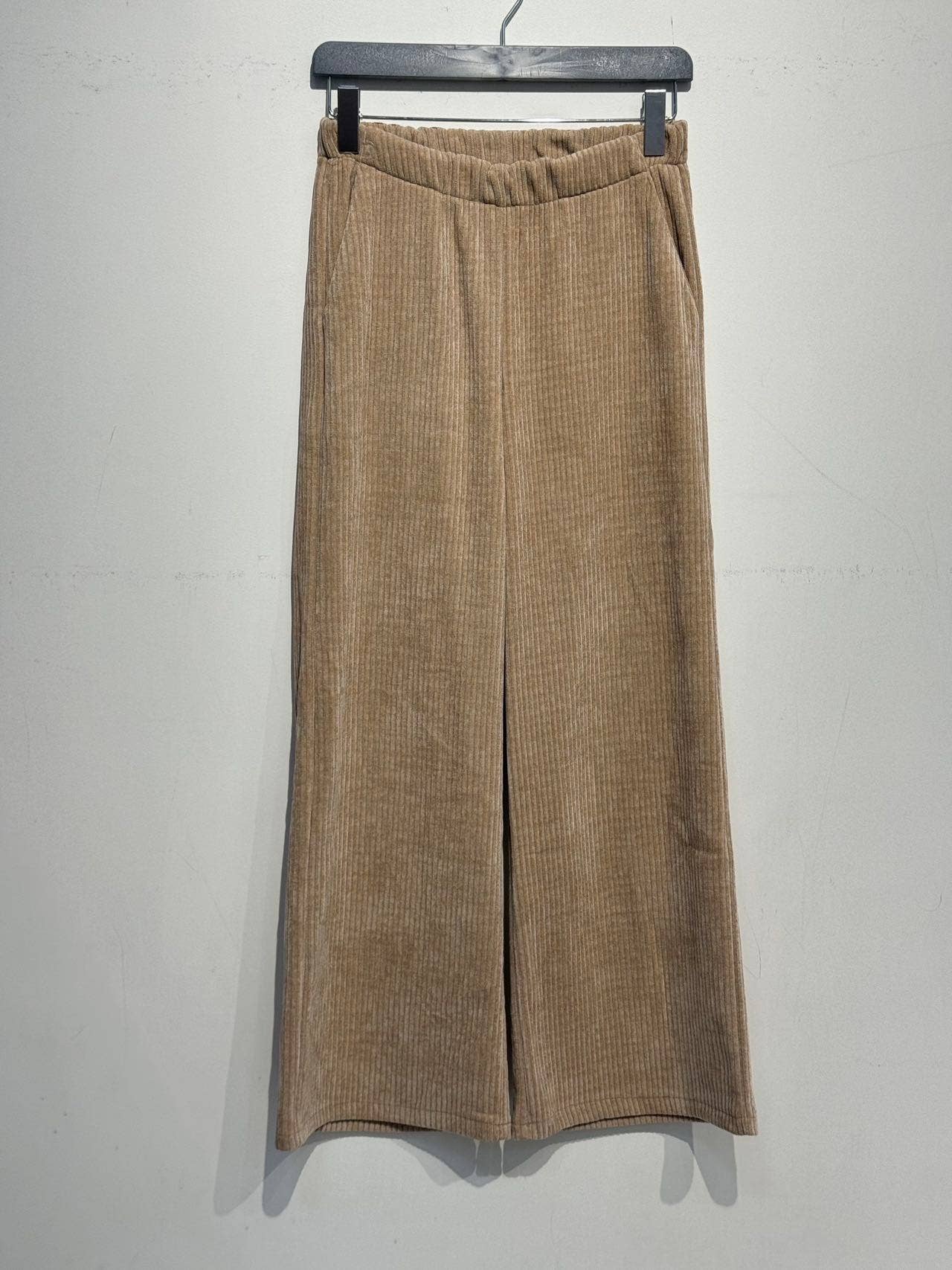 Wide-leg corduroy pants 59164: Camel / L