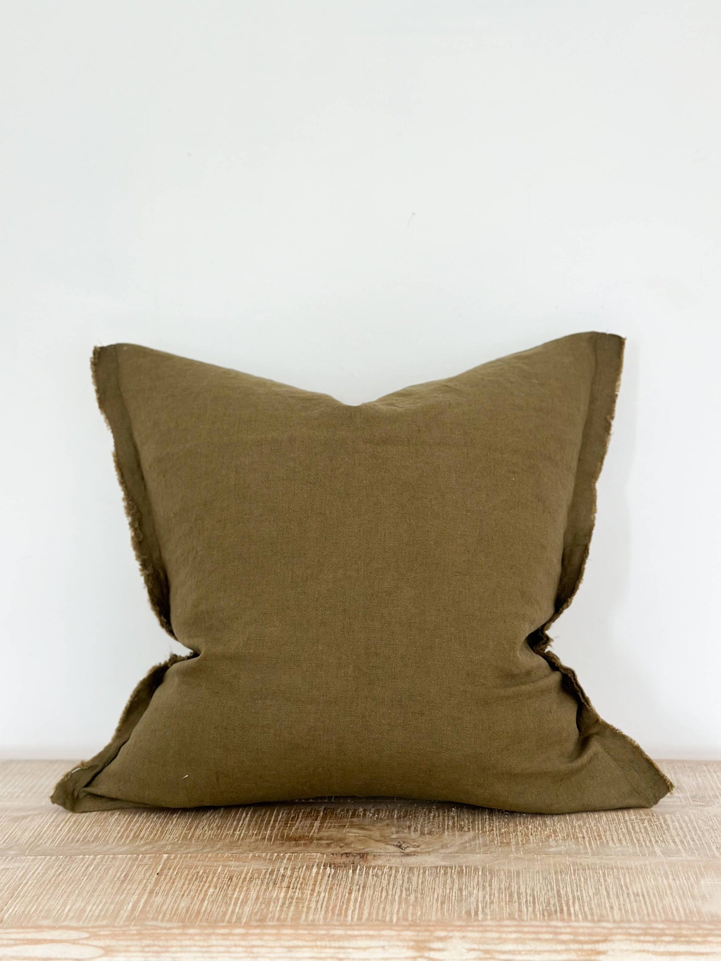 Esmee Linen Cushion Cover – Olive Green: 45 x 45 cm
