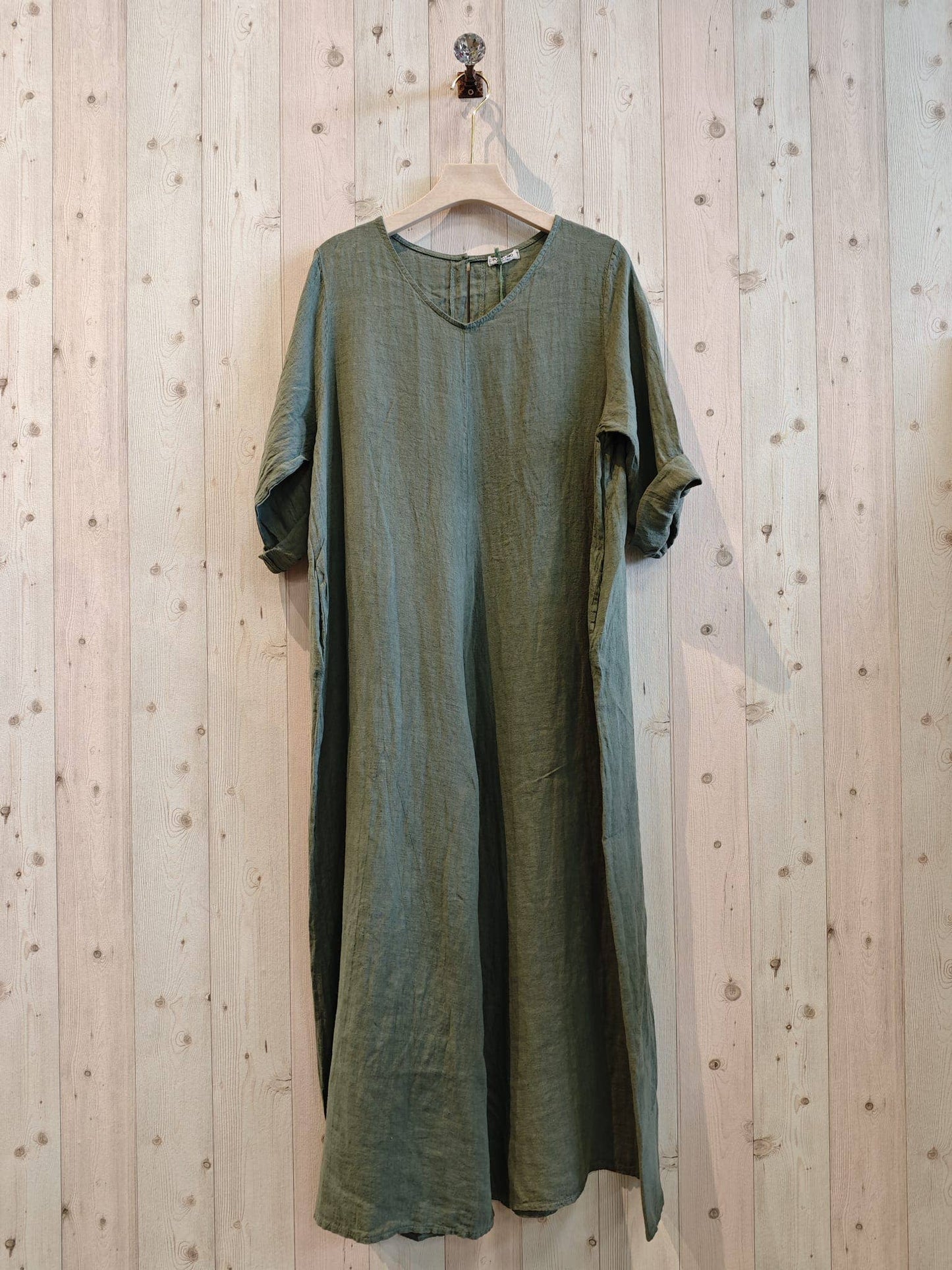 REF 15561 100% LINEN JUMPSUIT: Blue