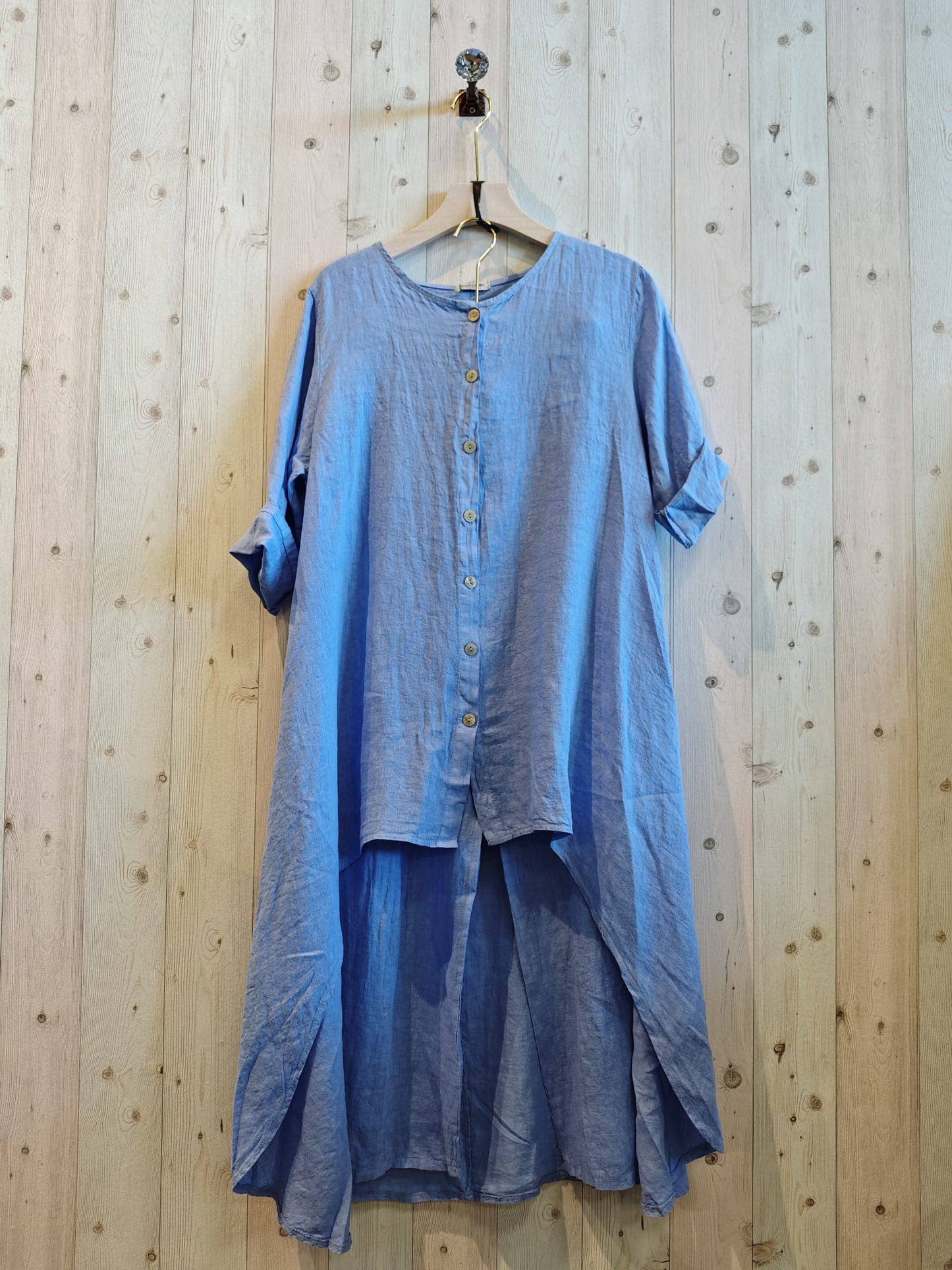REF 17261 SET BLOUSE AND LINEN PANTS 100%: CAMEL