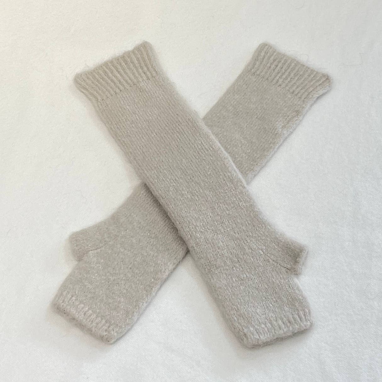 Baby alpaca long mittens 7393ML: Camel