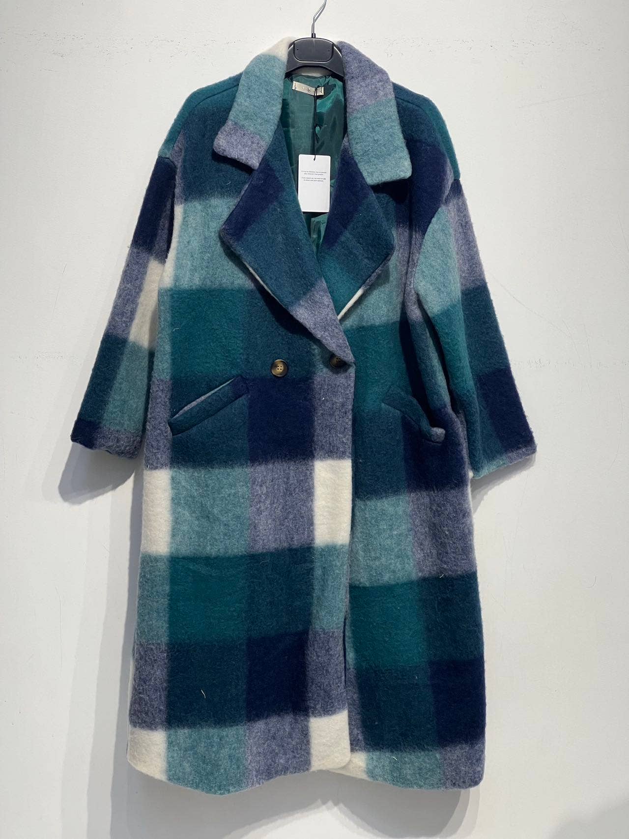 Plaid wool coat 60705-3: Black
