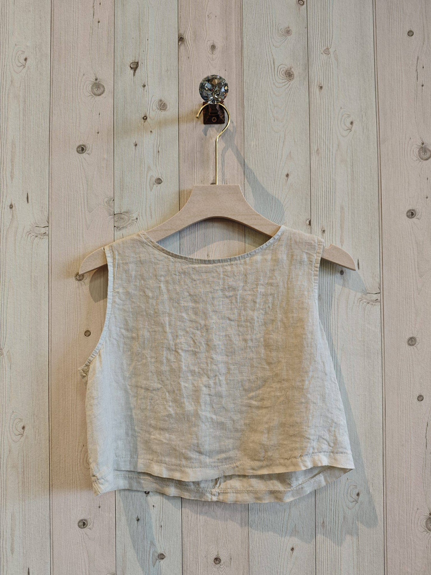 REF 33204 100% LINEN TOP: Camel
