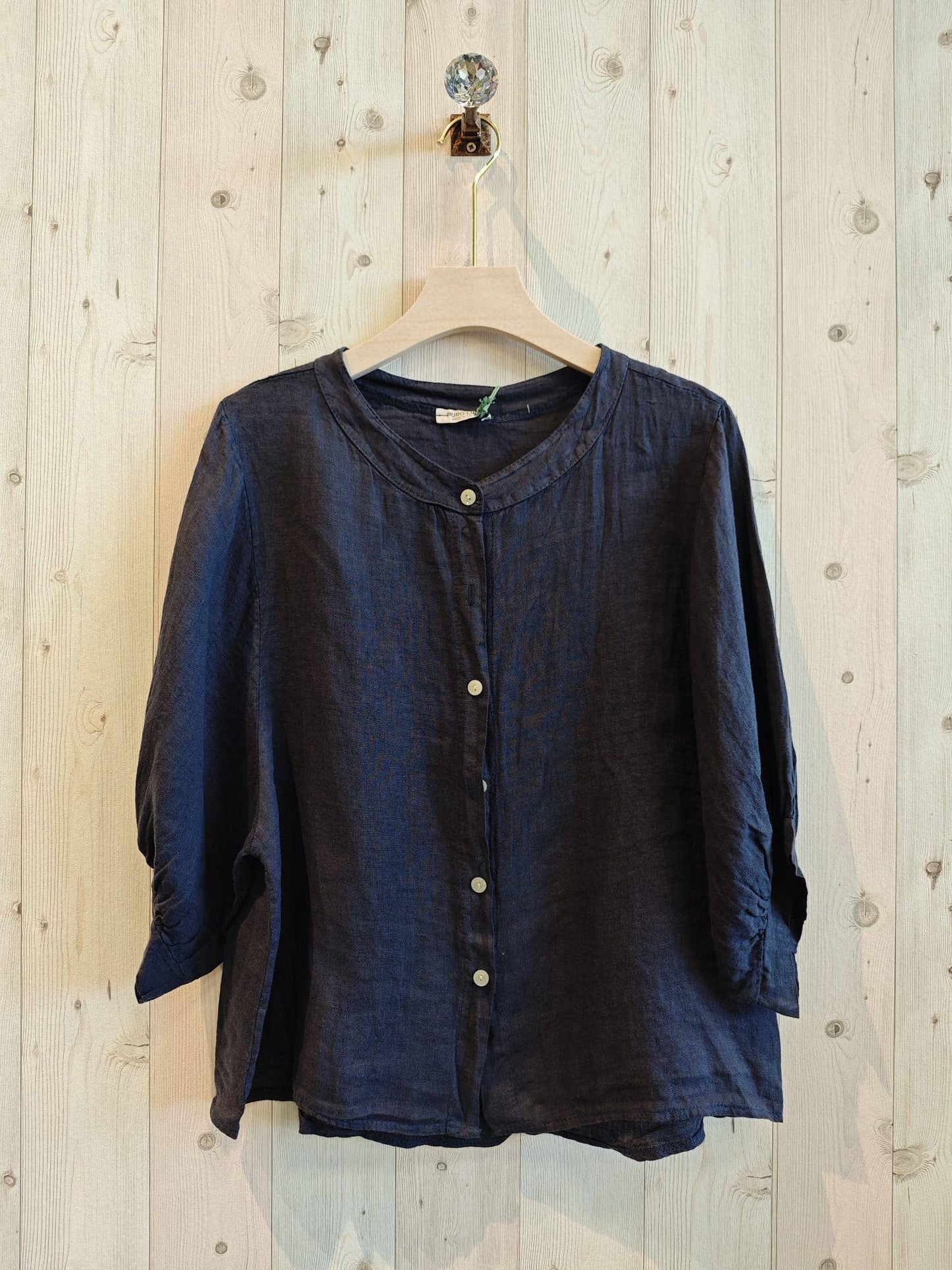 REF 4821 BASIC BLOUSE WITH MAO COLLAR: Blank