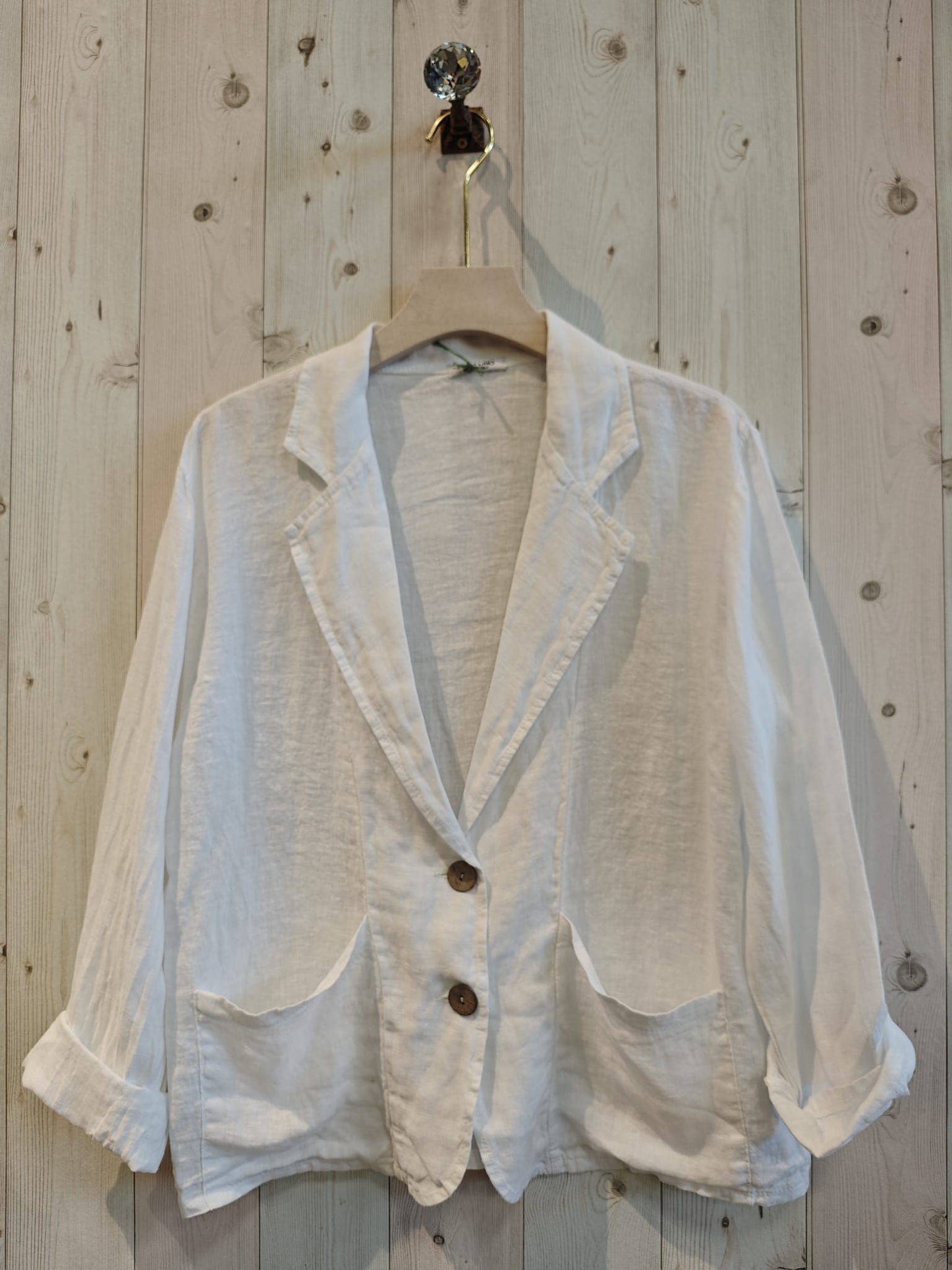 BLAZER TWO POCKETS 100% LINEN: Blank