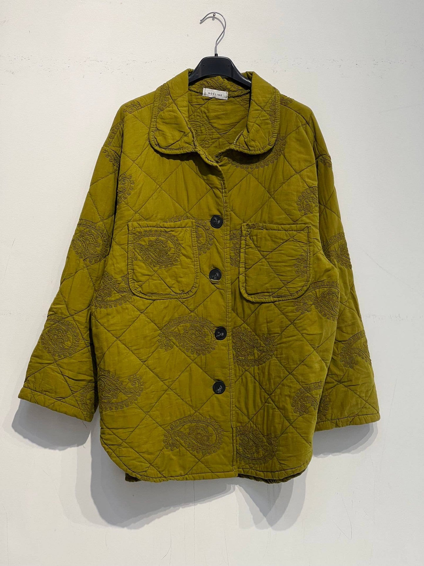 Embroidered quilted jacket 2444: Chocolate