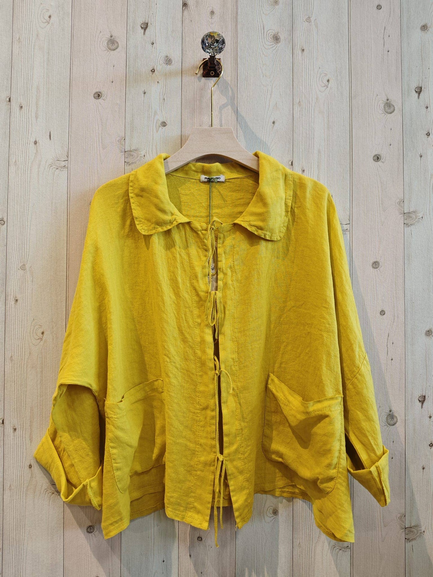 REF 17740 BABY COLLAR BLOUSE, OPEN 100% LINEN: Rose