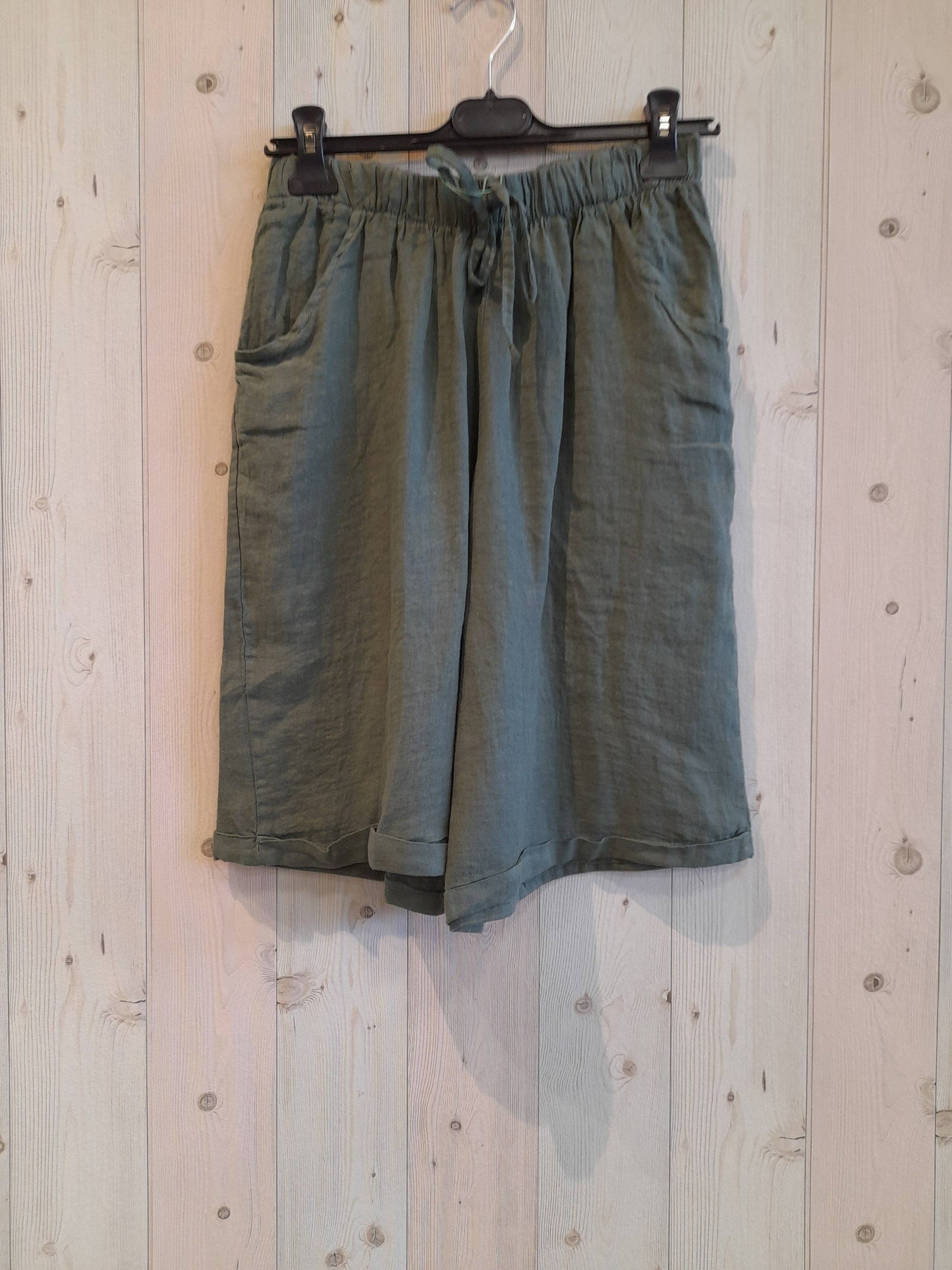 REF 15832 WOMEN'S SHORTS 100% LINEN: CAMEL
