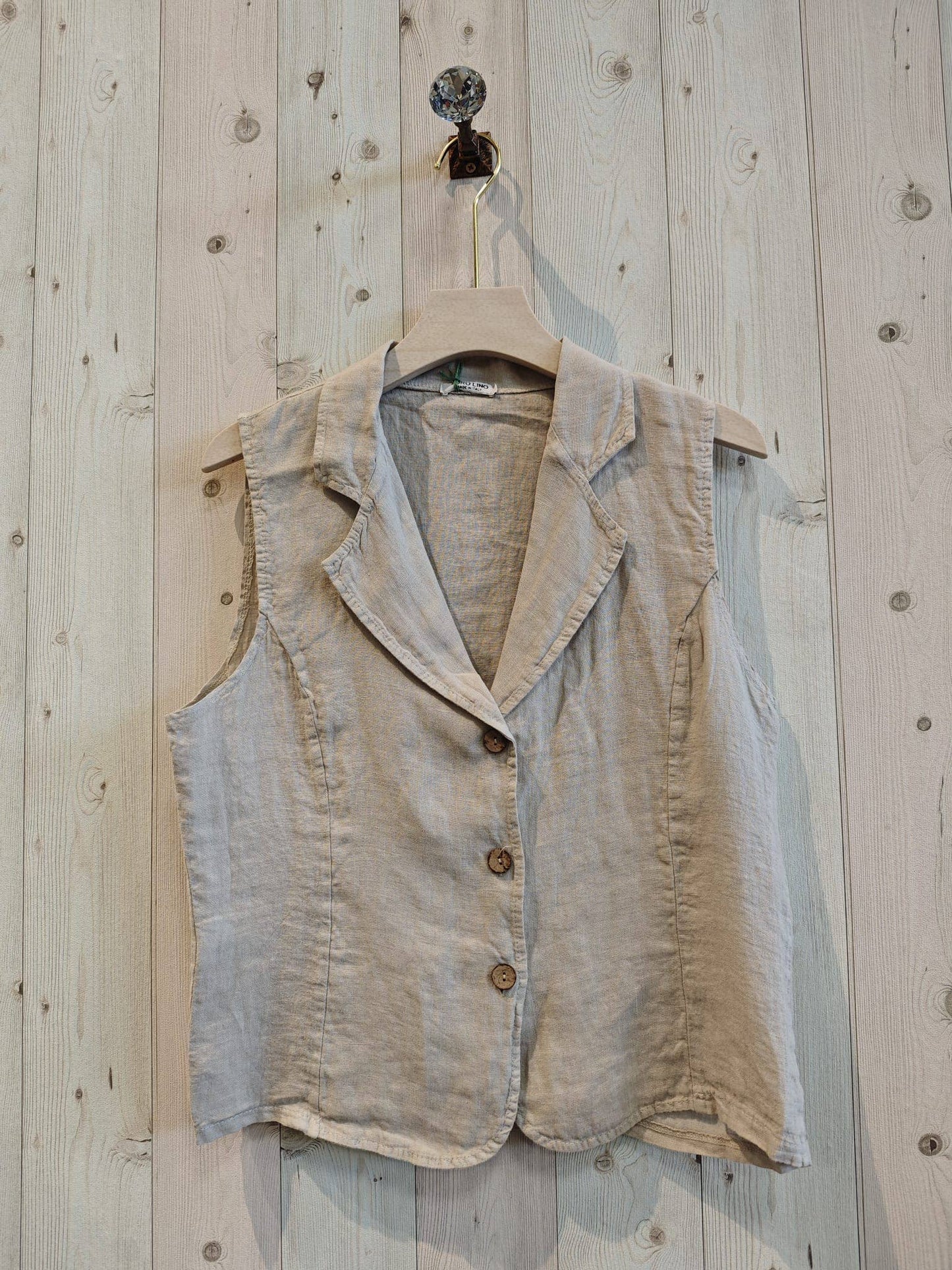 REF 17574 VEST SHIRT COLLAR 100% LINEN: Blank