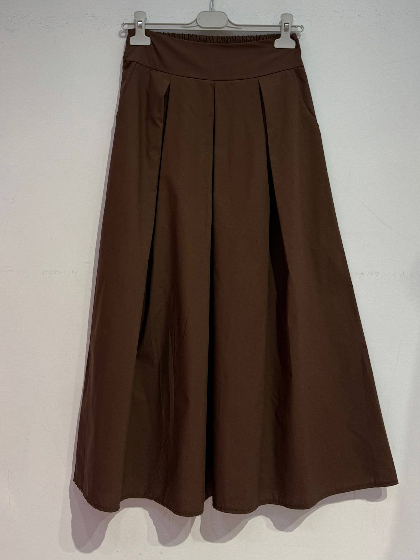 Glazed cotton skirt 2292: Chocolate / M
