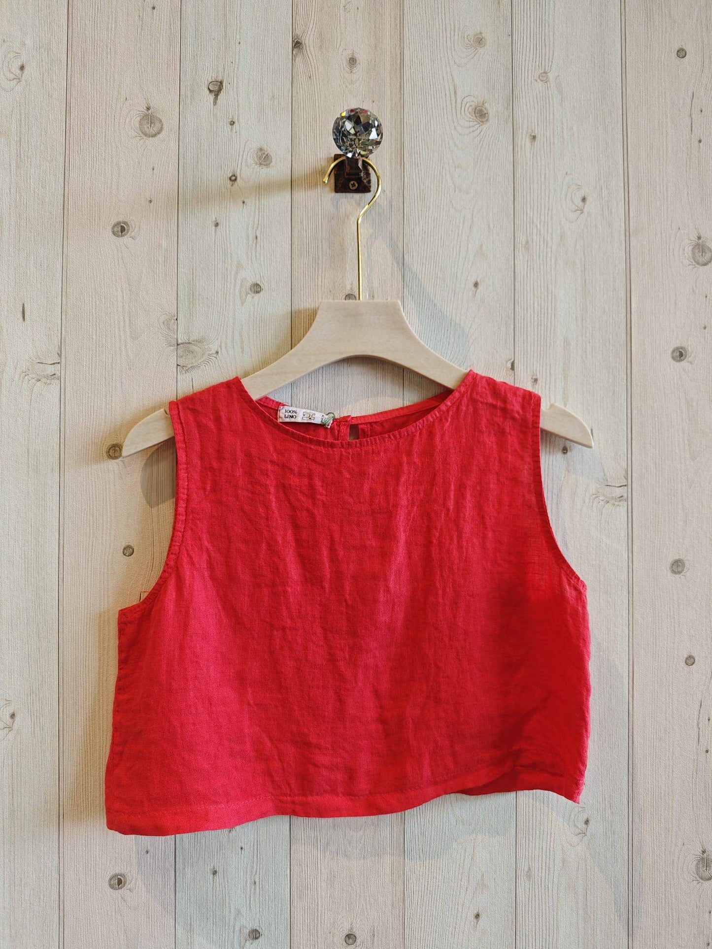 REF 33204 100% LINEN TOP: Camel