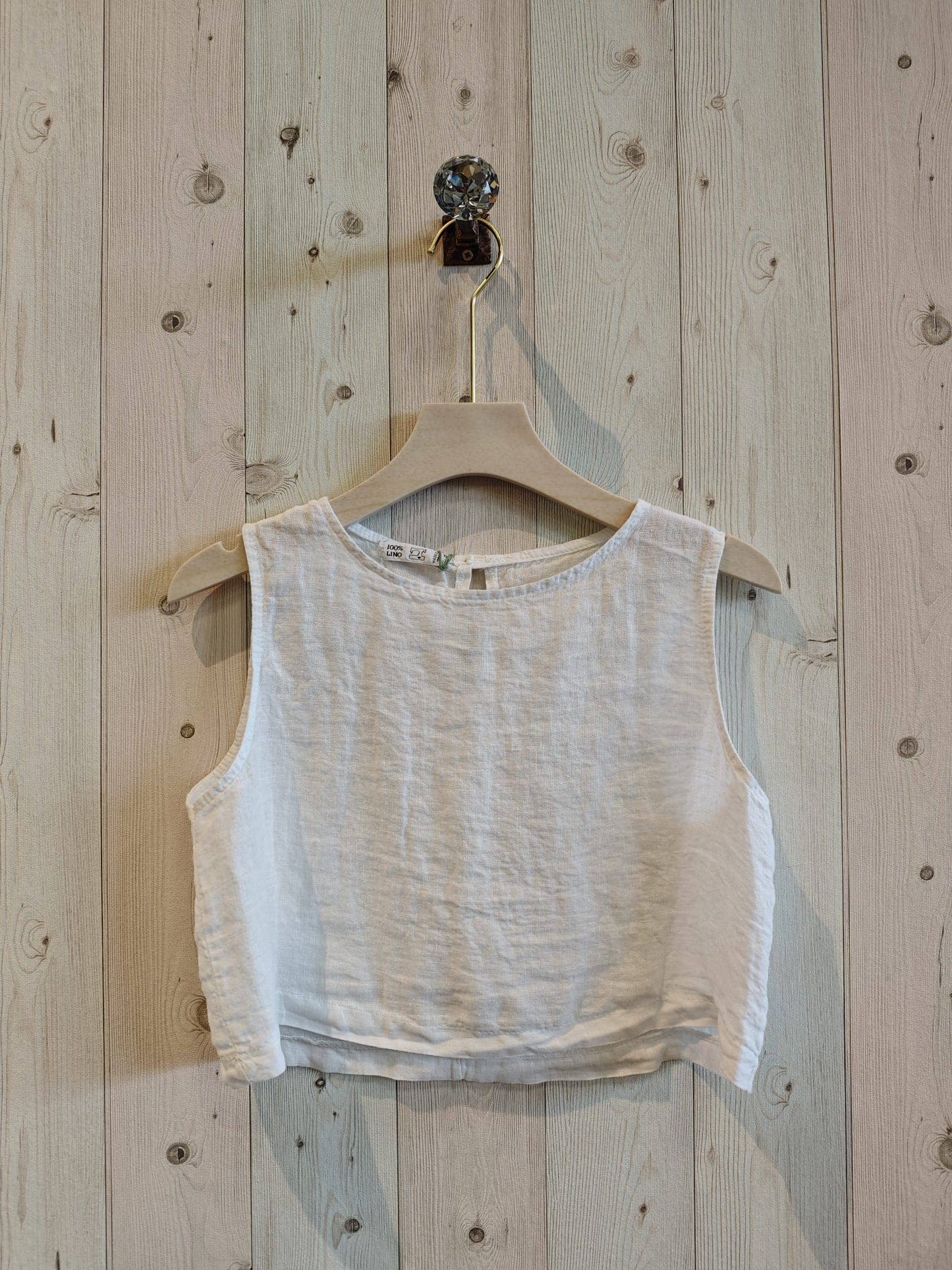 REF 33204 100% LINEN TOP: Camel