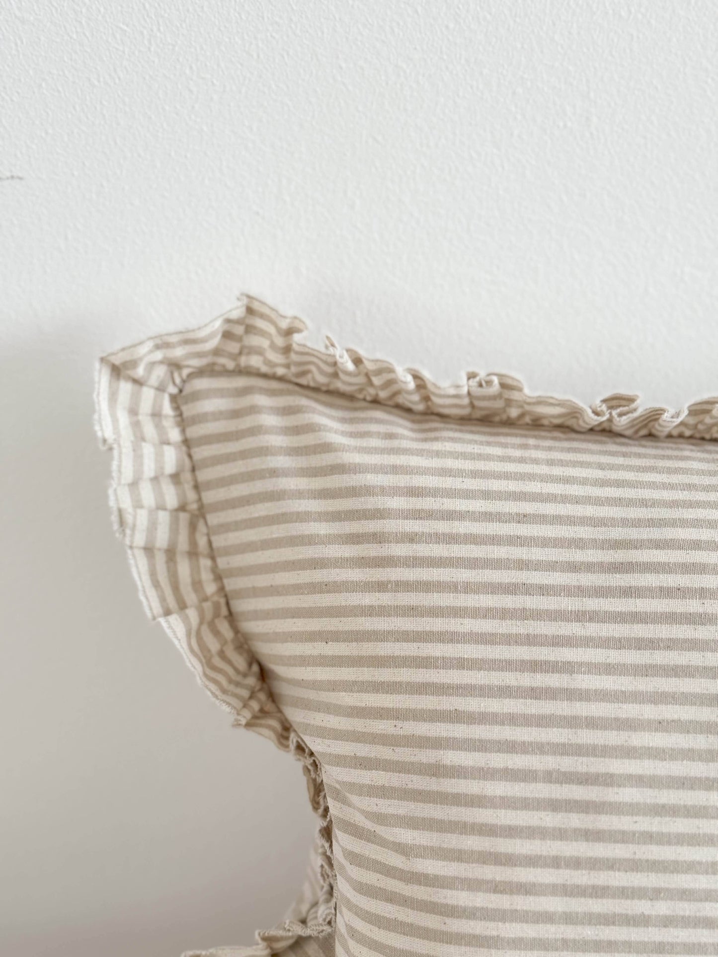 Darcy Cotton Cushion Cover 80x30 - Beige & Cream