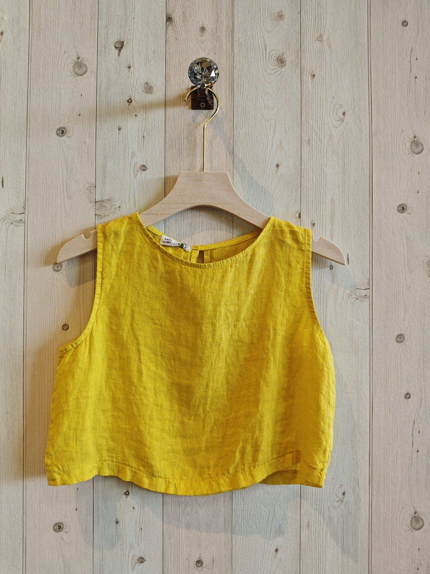 REF 33204 100% LINEN TOP: Blue