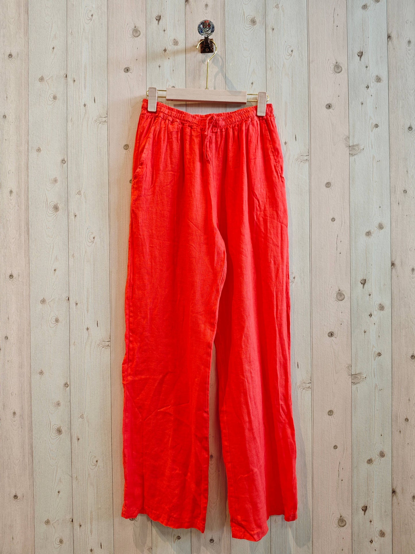 REF 30132 BASIC STRAIGHT LEG PANTS 100% LINEN: BLANK