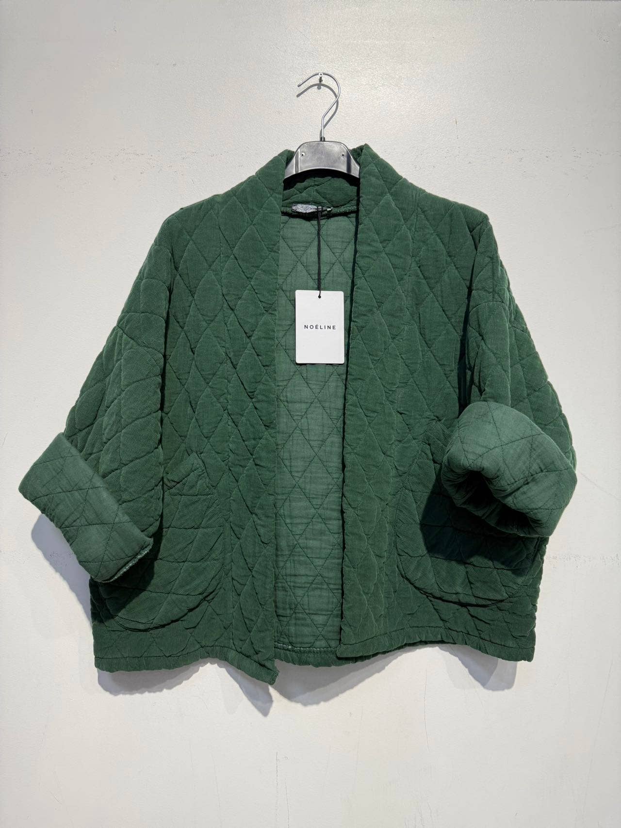 2442-2 velvet quilted jacket: Camel