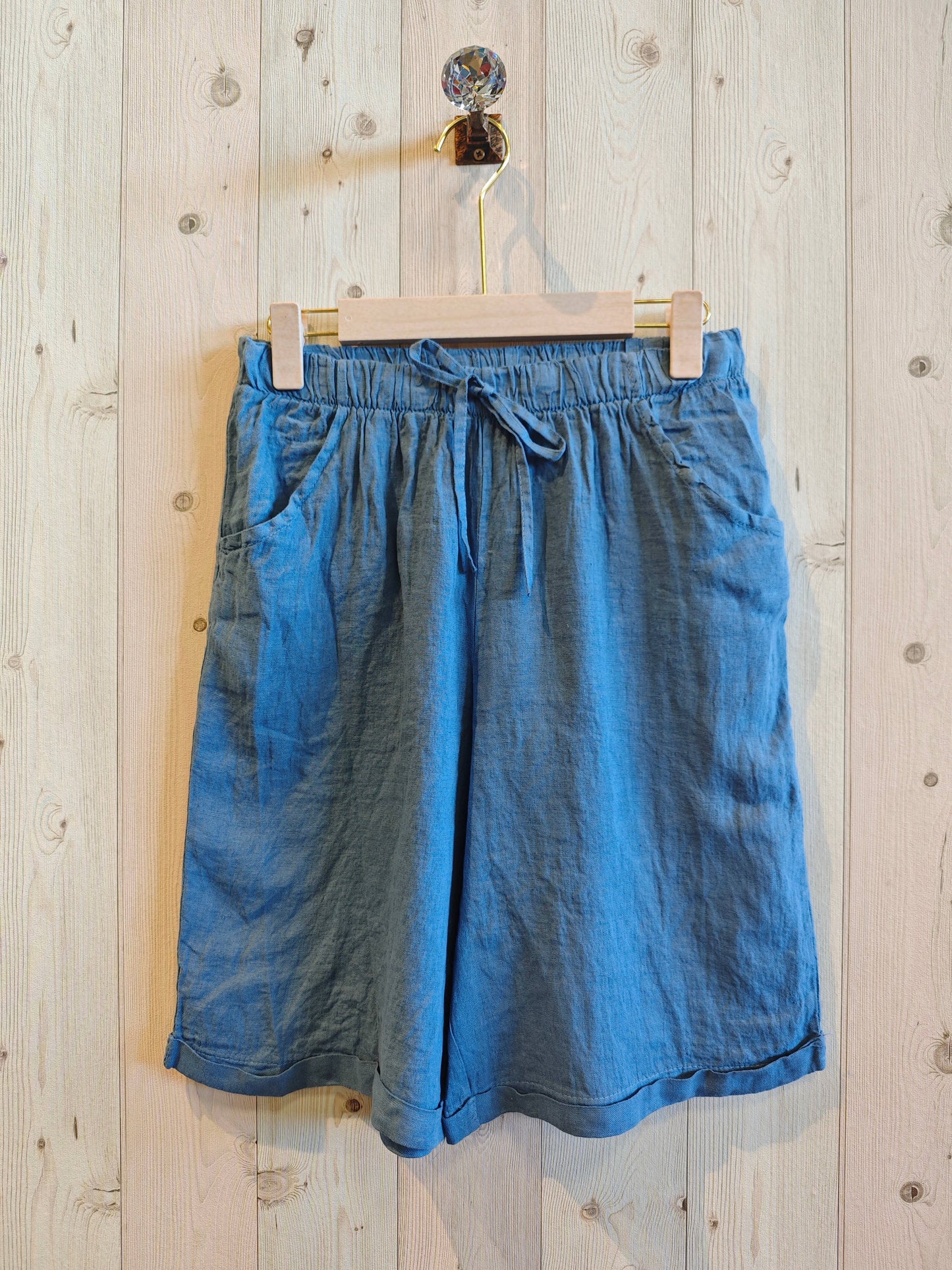 REF 15832 WOMEN'S SHORTS 100% LINEN: CAMEL
