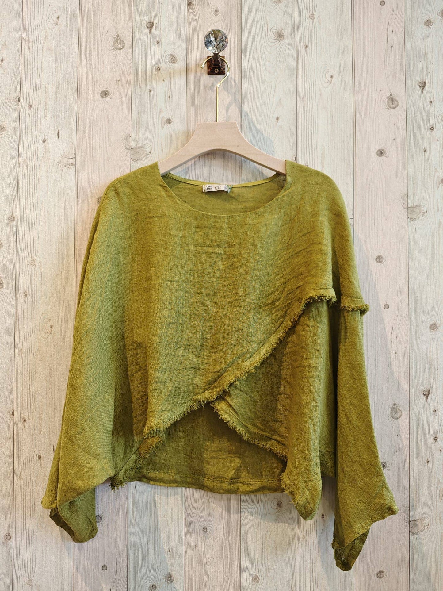 REF 83620 CROSSOVER BLOUSE 100% LINEN: Blank
