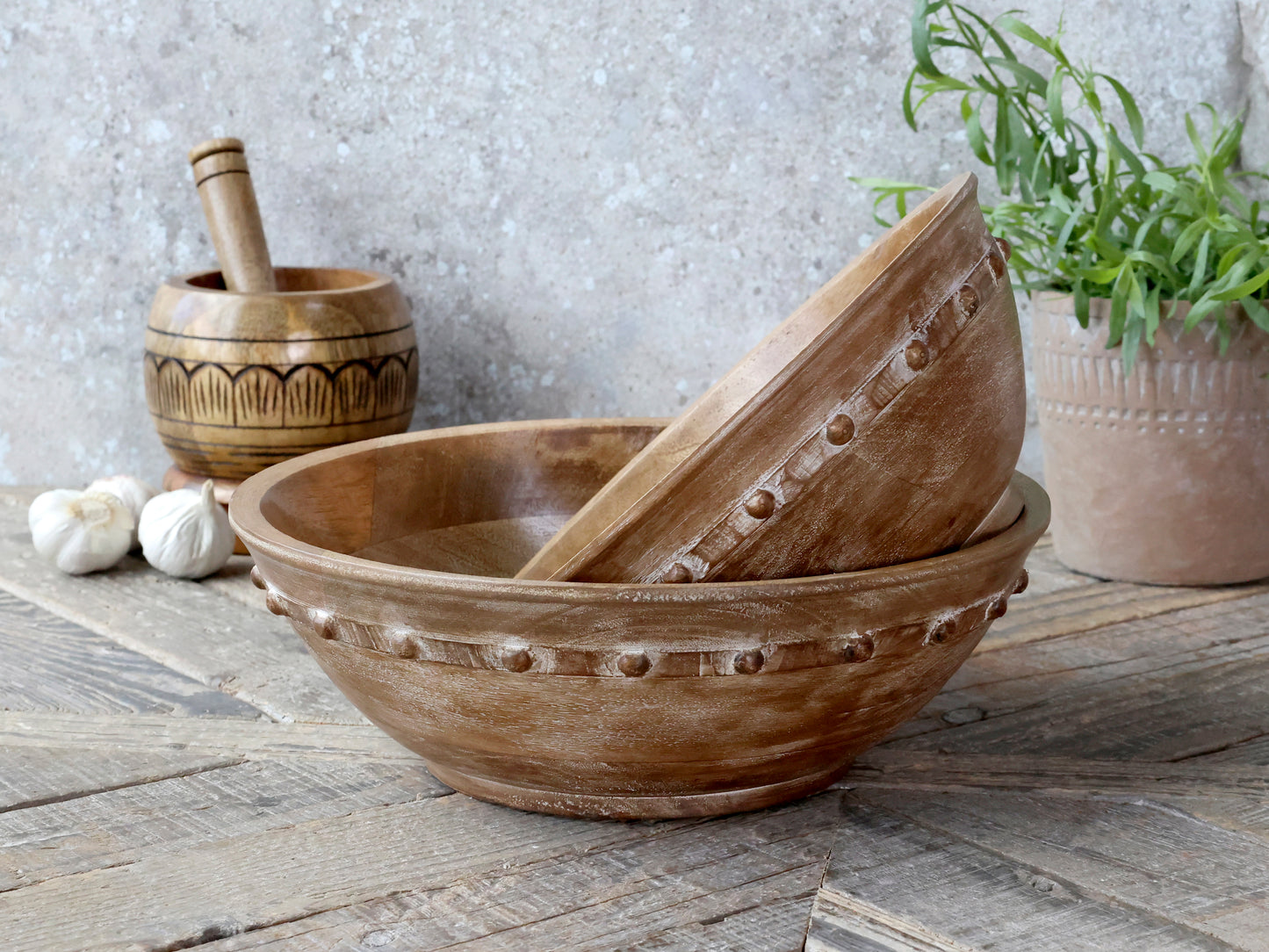Wooden salad bowl