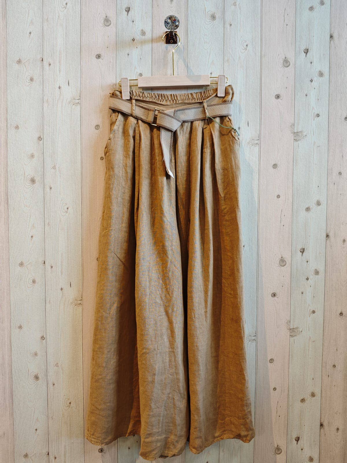 REF 30522 TROUSERS BELT 100% LINEN: Blank