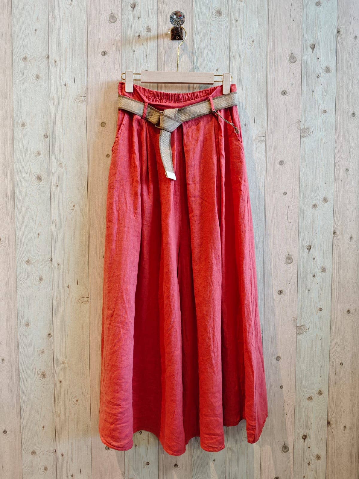 REF 30522 TROUSERS BELT 100% LINEN: Blank