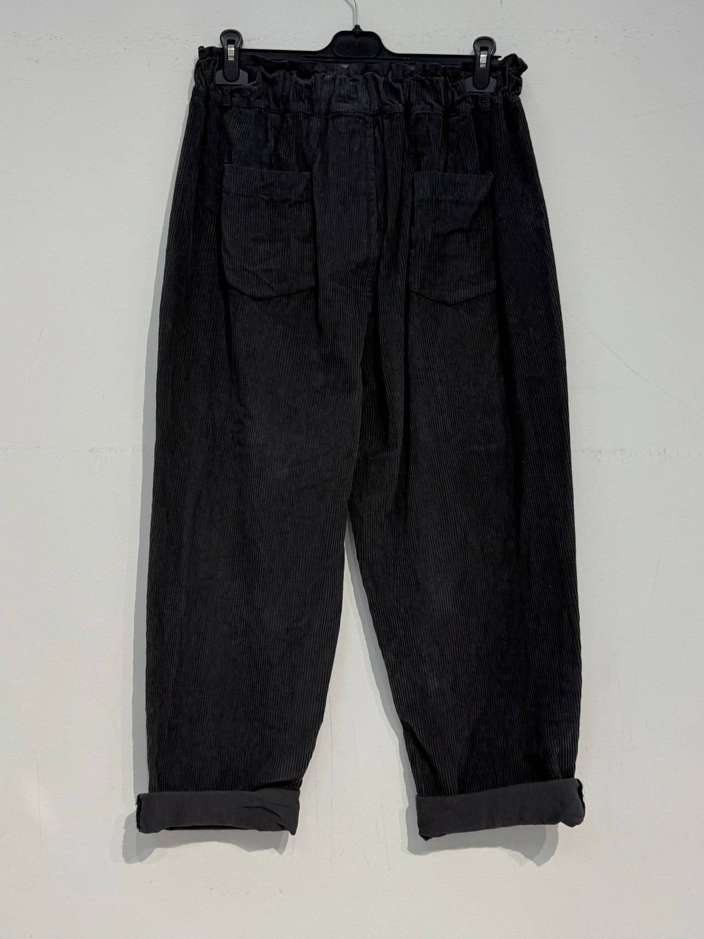 Corduroy pants with button 30513: Camel