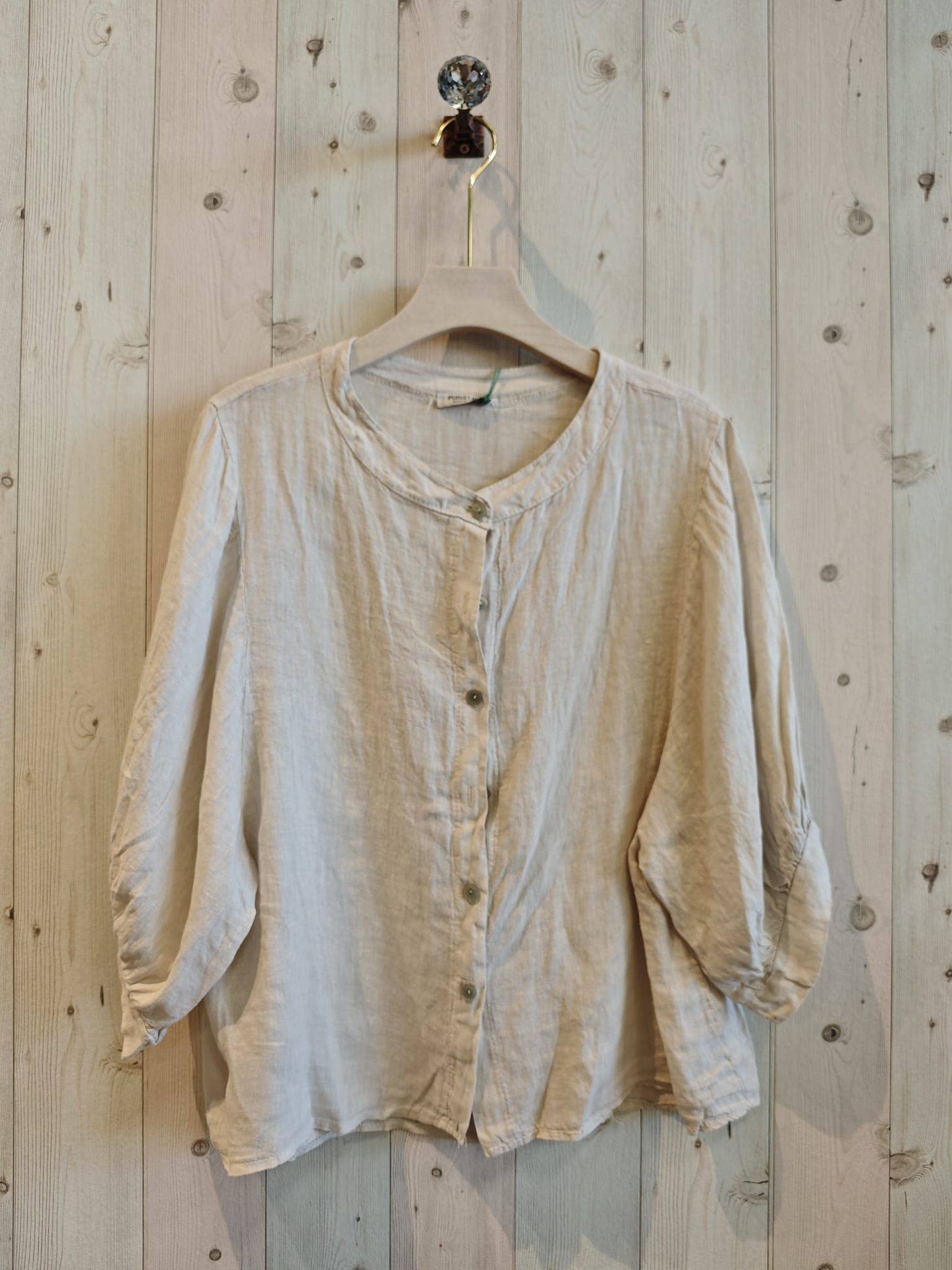 REF 4821 BASIC BLOUSE WITH MAO COLLAR: Blank