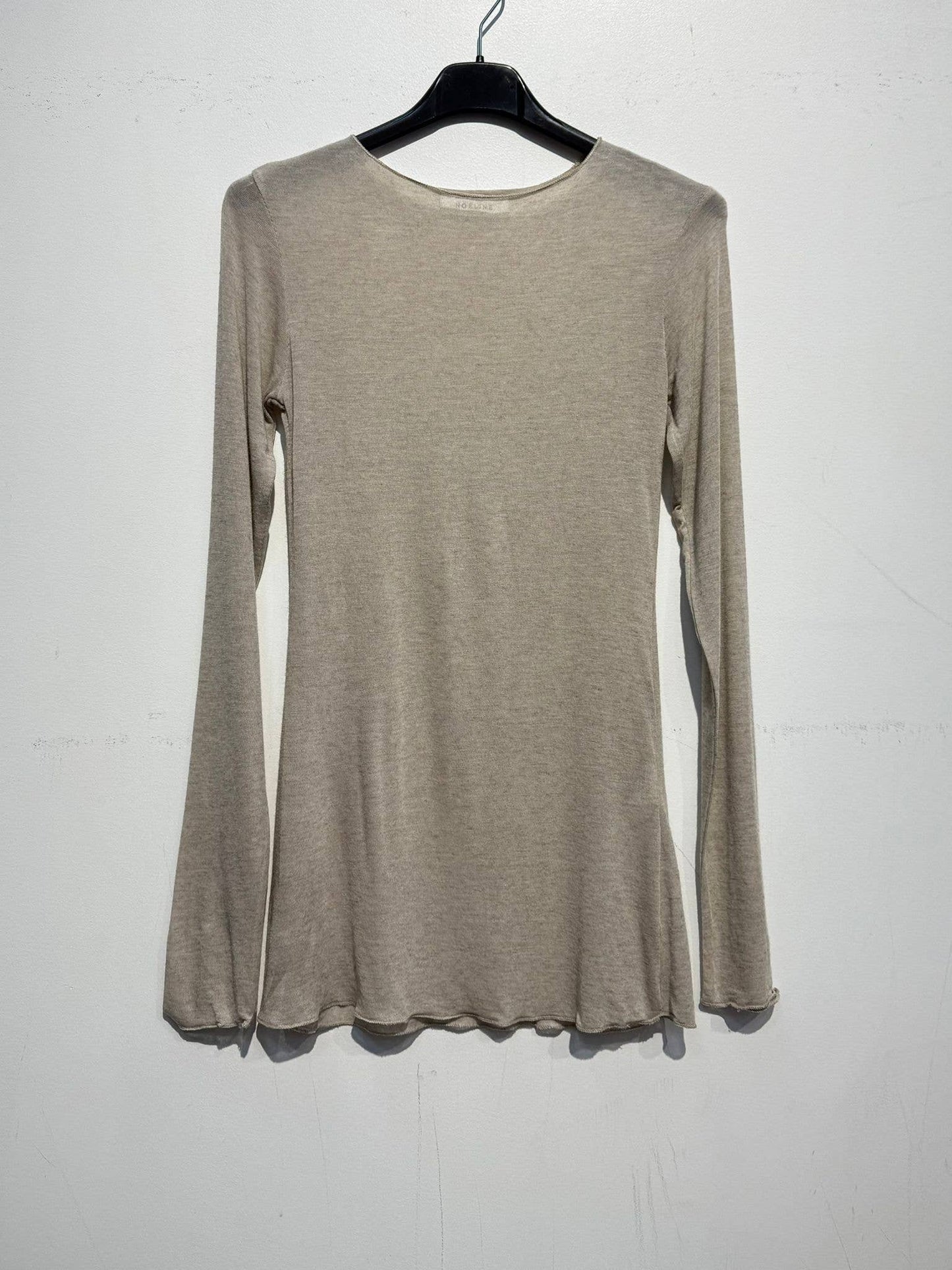 Cashmere round neck long sleeve t-shirt 08886: Chocolate