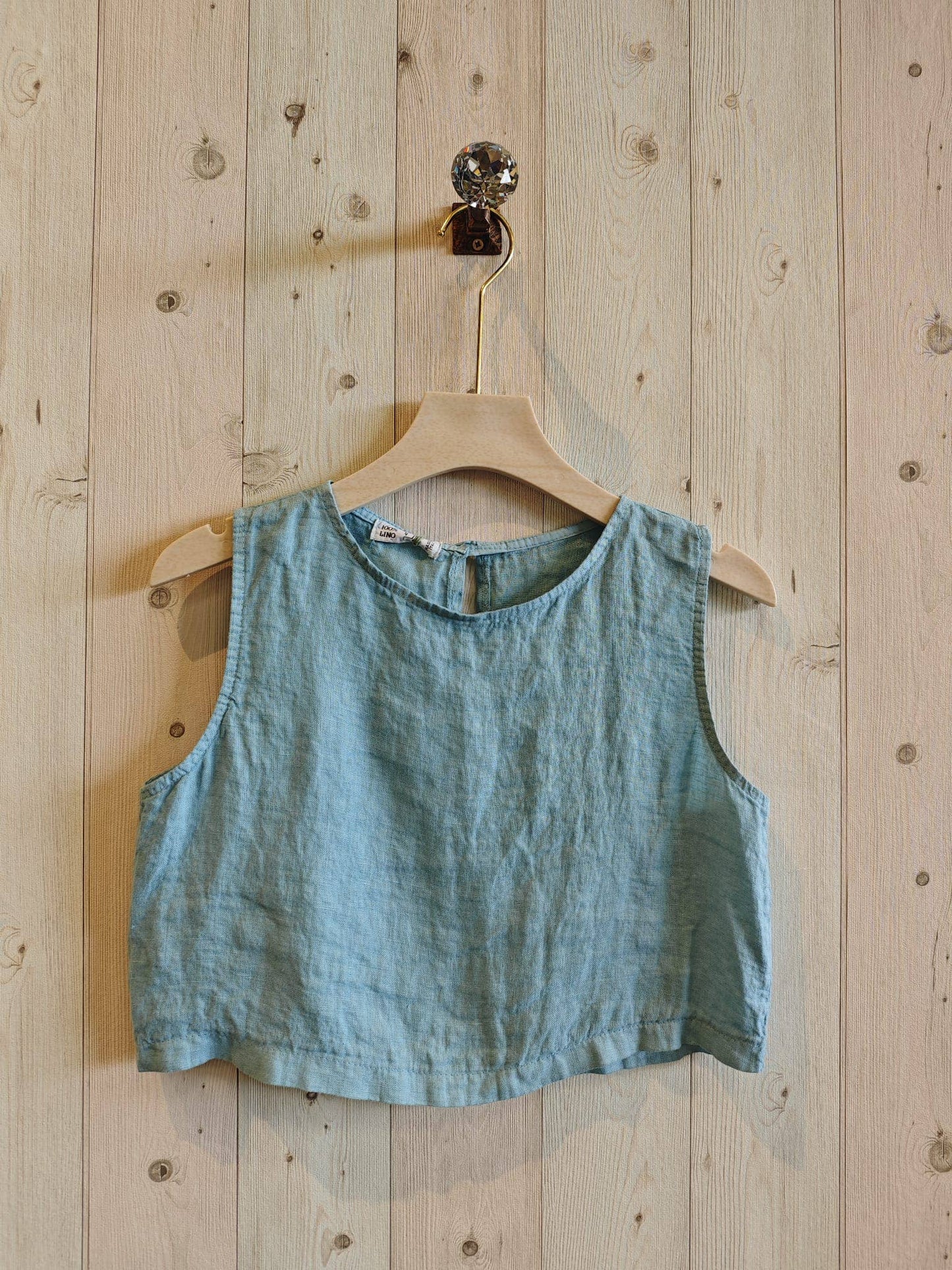 REF 33204 100% LINEN TOP: Camel