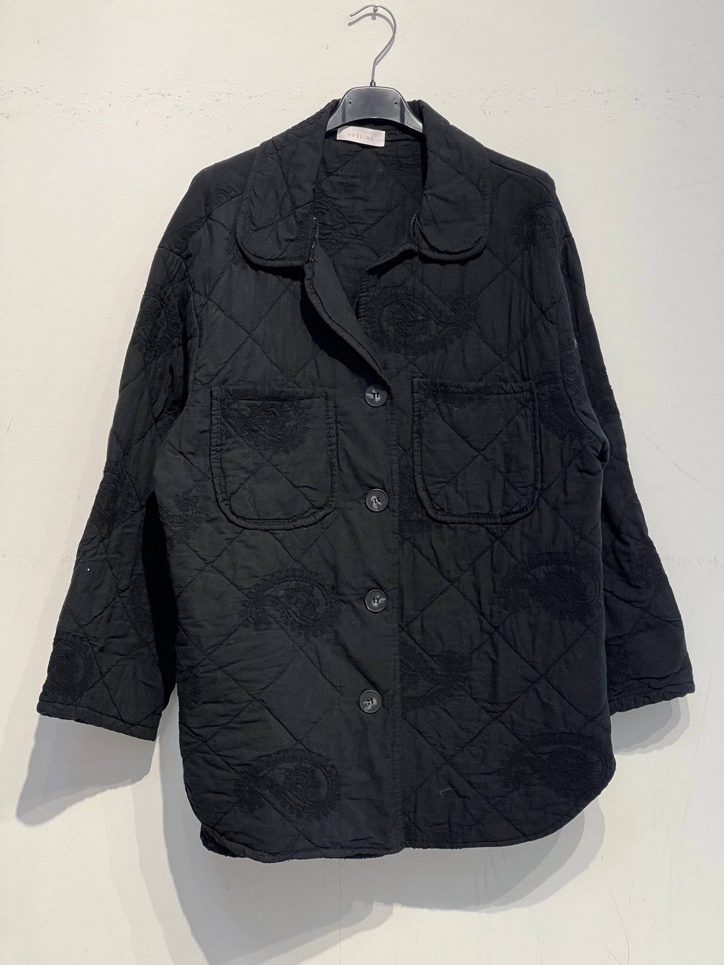 Embroidered quilted jacket 2444: Chocolate