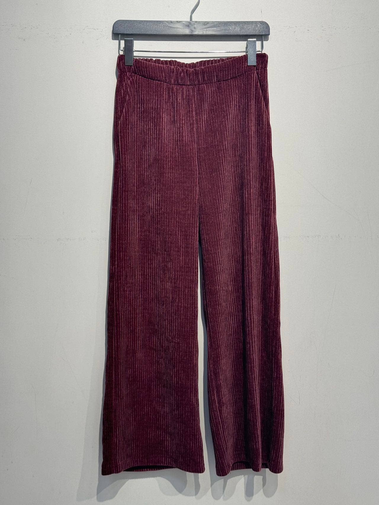 Wide-leg corduroy pants 59164: Chocolate / M