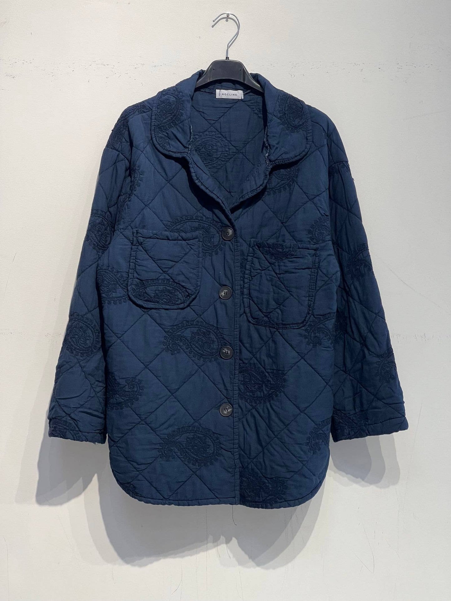 Embroidered quilted jacket 2444: Chocolate