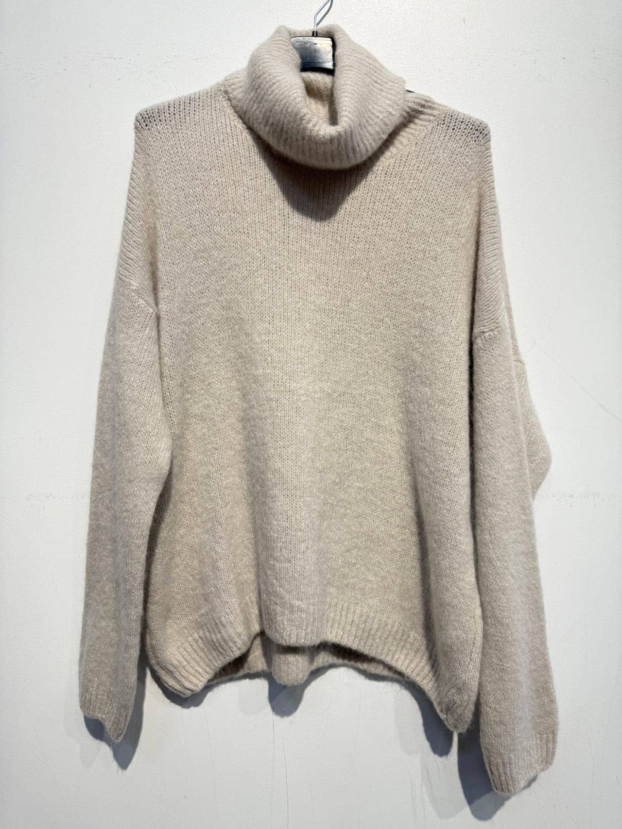 7424 alpaca and wool sweater: Taupe