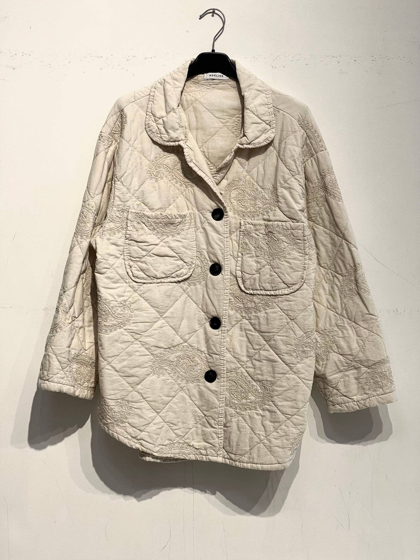 Embroidered quilted jacket 2444: Chocolate