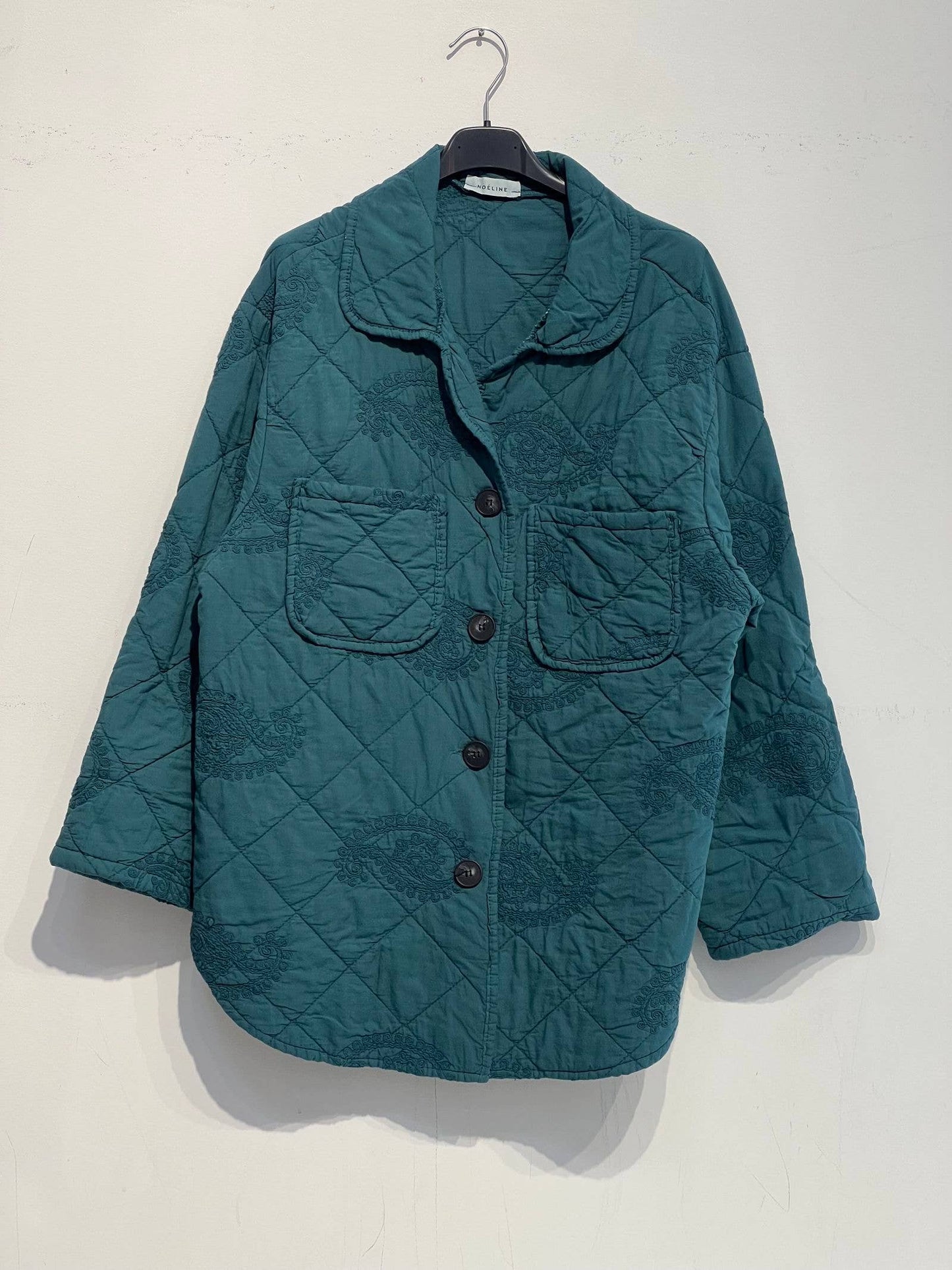 Embroidered quilted jacket 2444: Chocolate