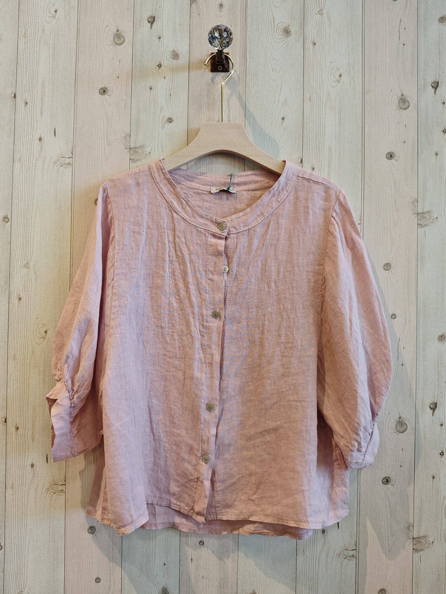 REF 4821 BASIC BLOUSE WITH MAO COLLAR: Blank