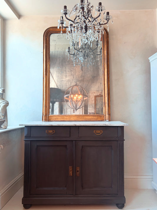 Dutch painted cabinet with faux marble top