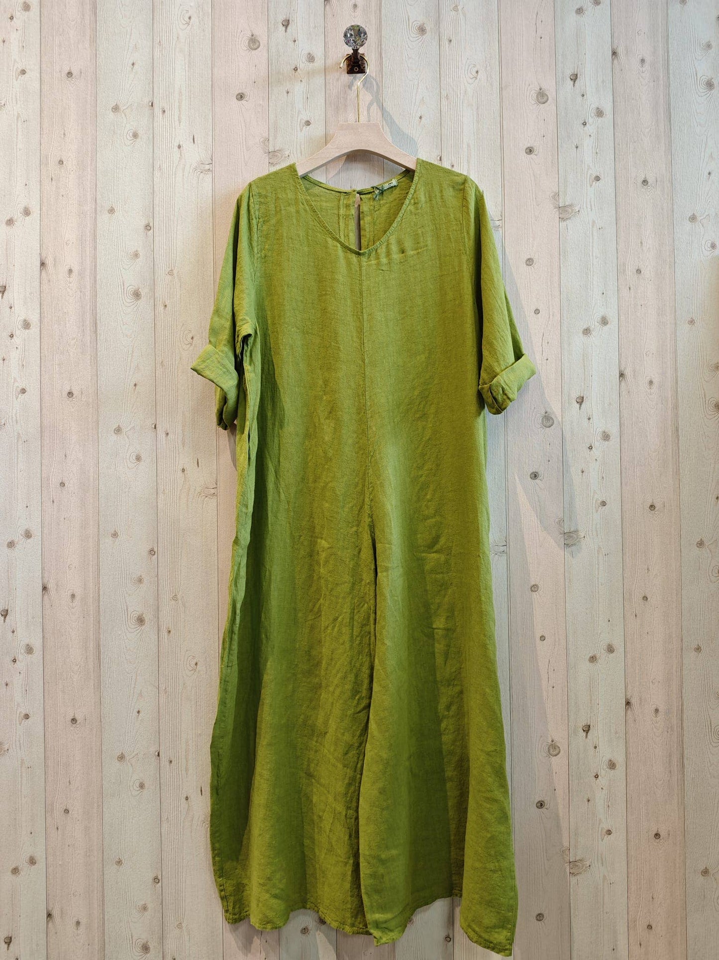 REF 15561 100% LINEN JUMPSUIT: Blue