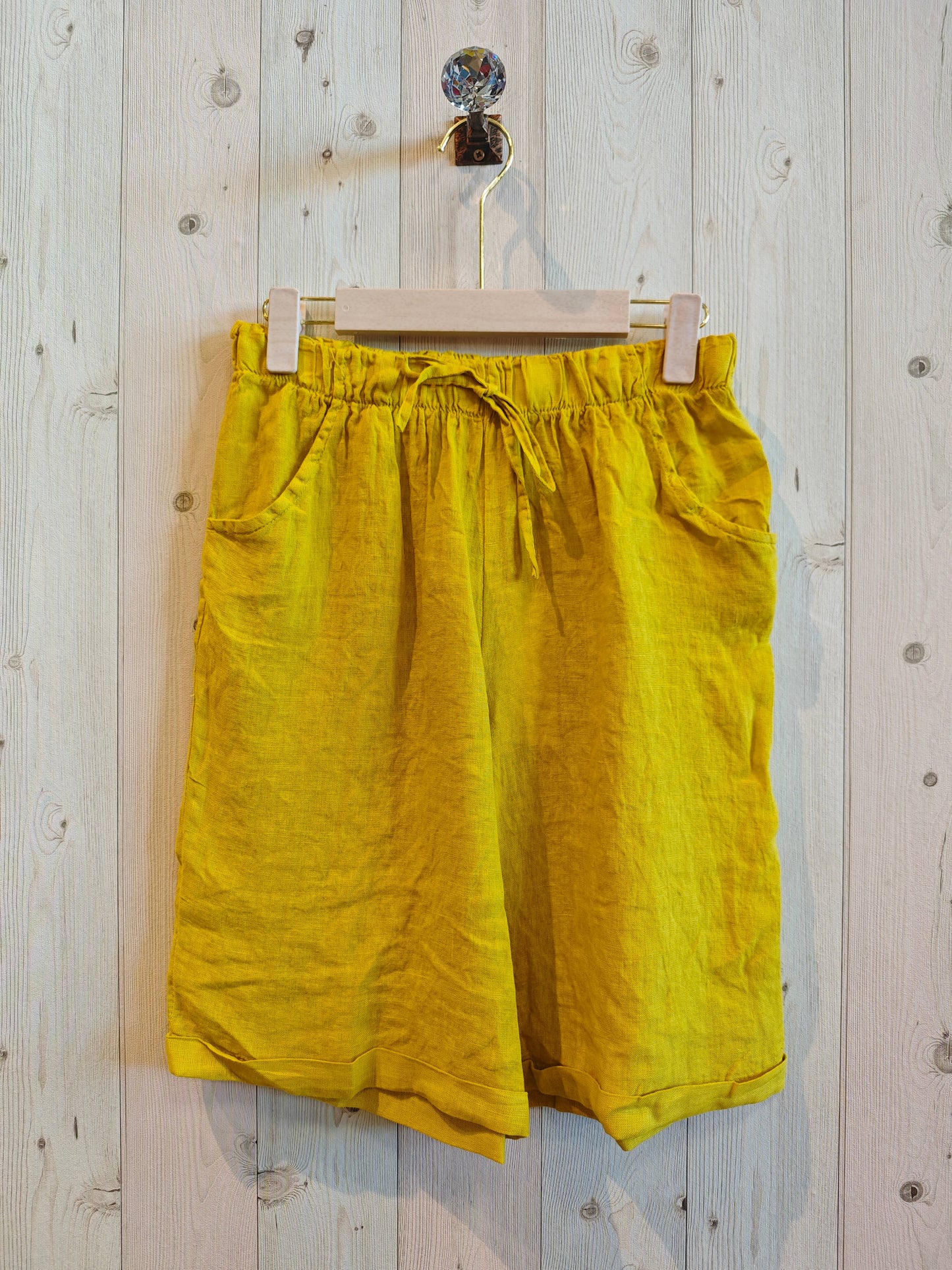 REF 15832 WOMEN'S SHORTS 100% LINEN: CAMEL