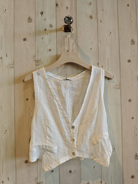 100% LINEN VEST: Blank