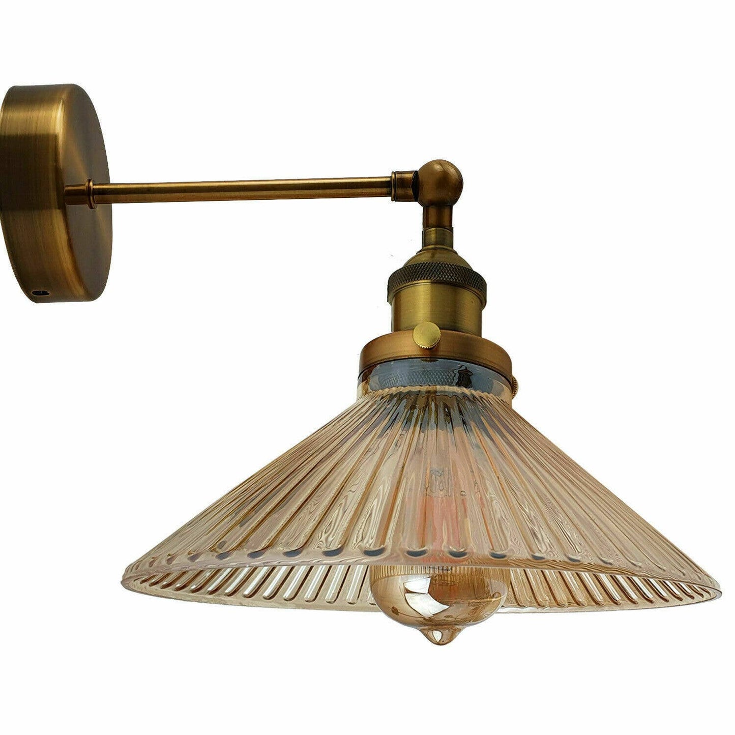Vintage Industrial Adjustable Glass Wall Sconce Lamp Fitting: Yes