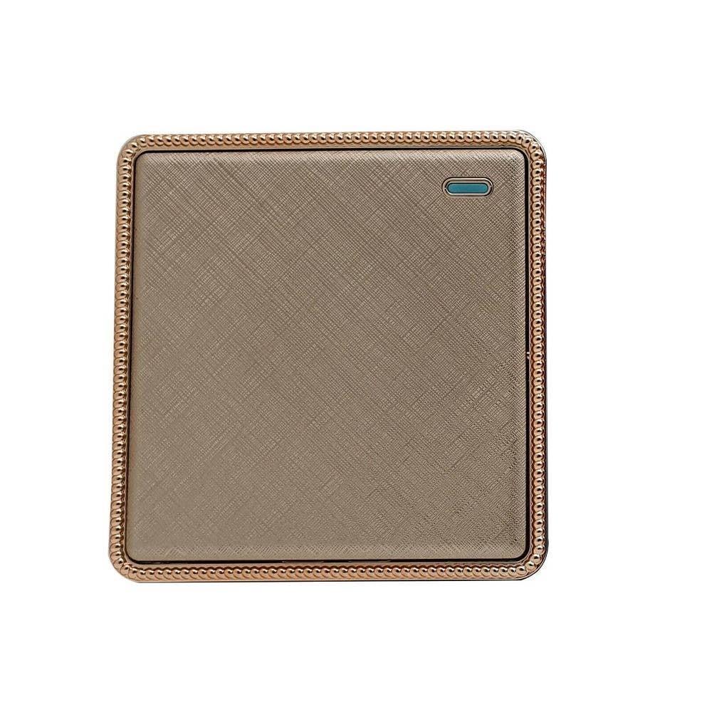 Screwless Textured Gold Light Switches & Socket: 2 Gang Socket