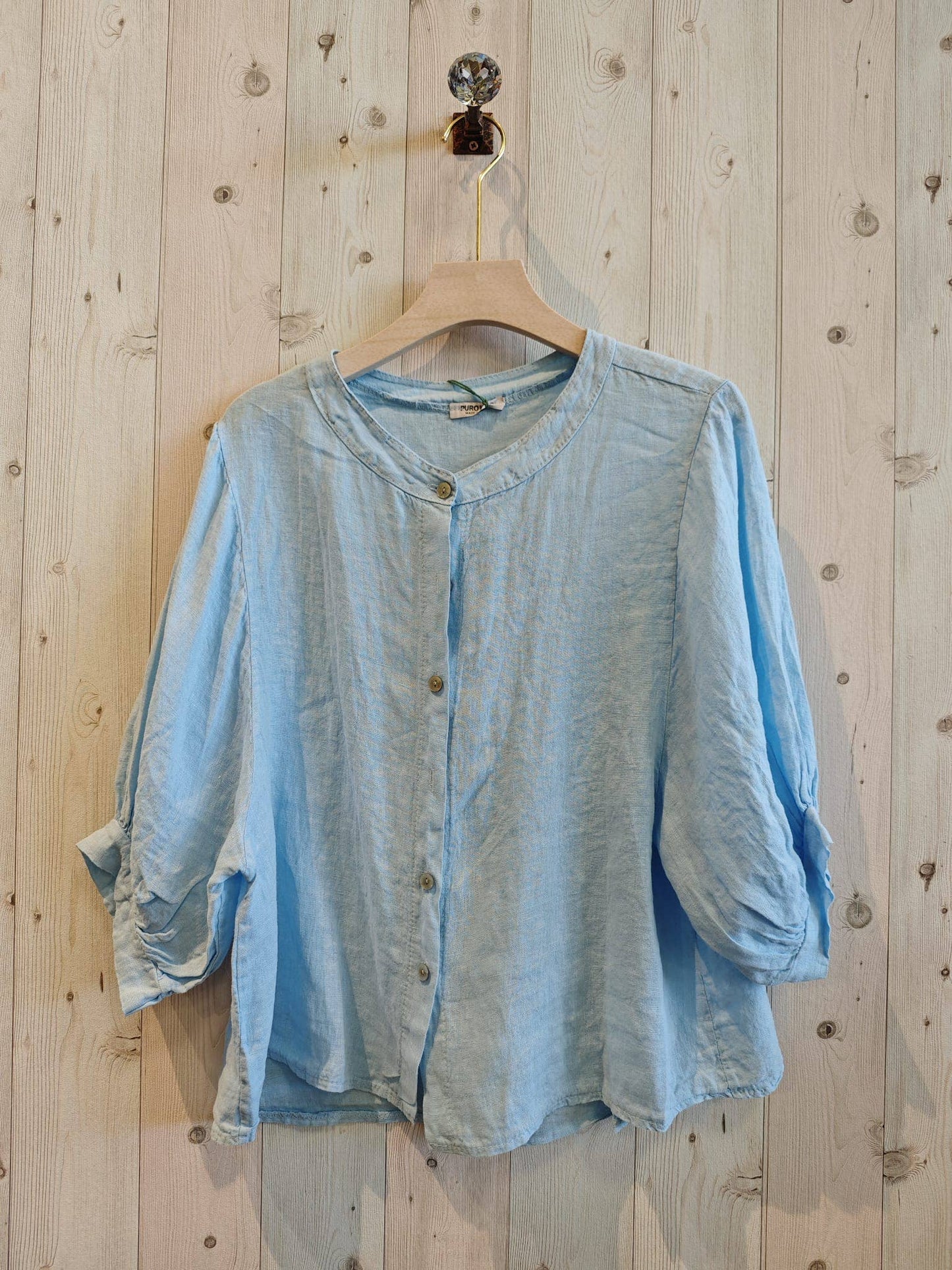 REF 4821 BASIC BLOUSE WITH MAO COLLAR: Blank