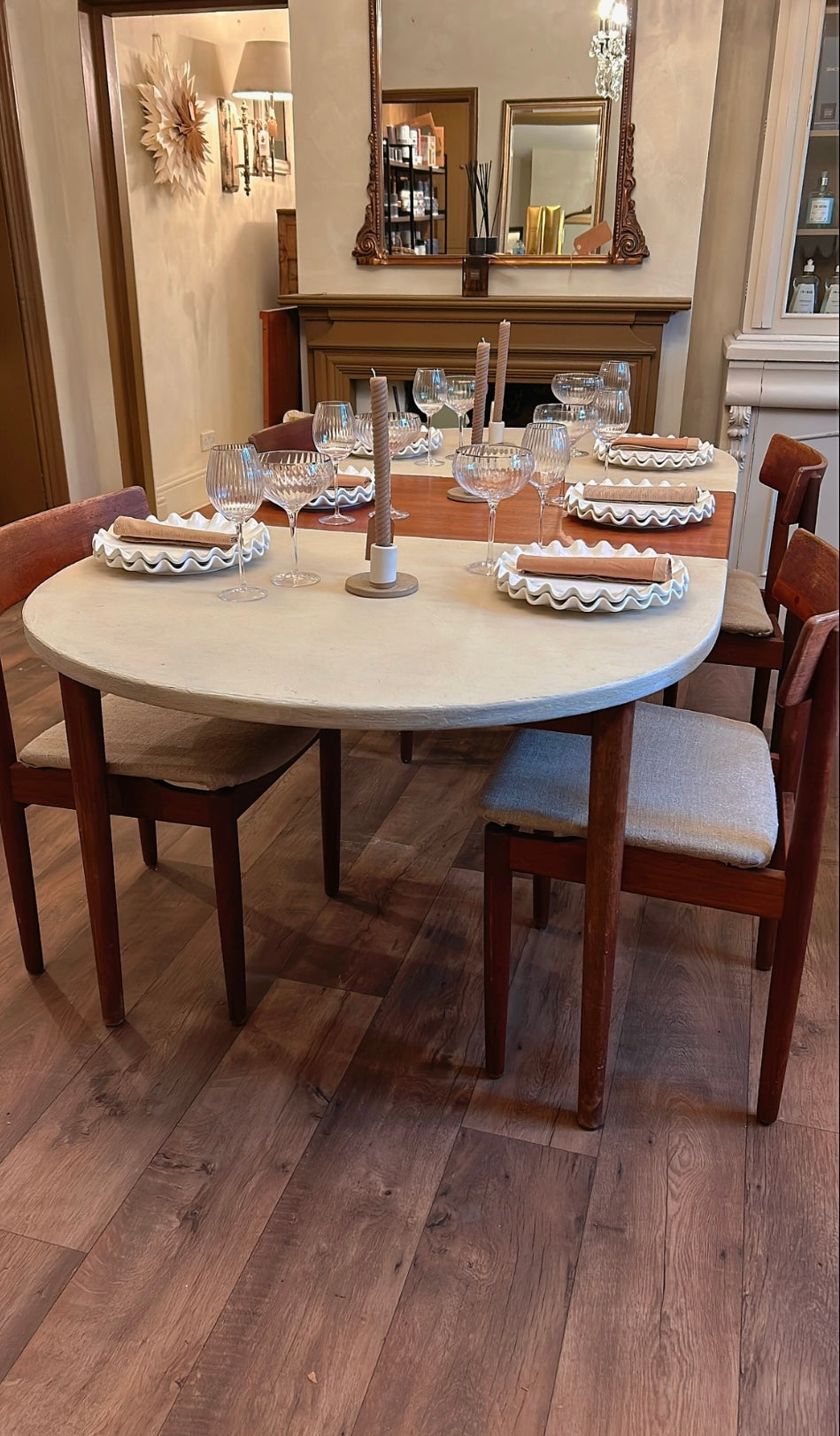 Swedish Hugo Troeds extending dining table & 4 chairs Designed by Nils Jonsson