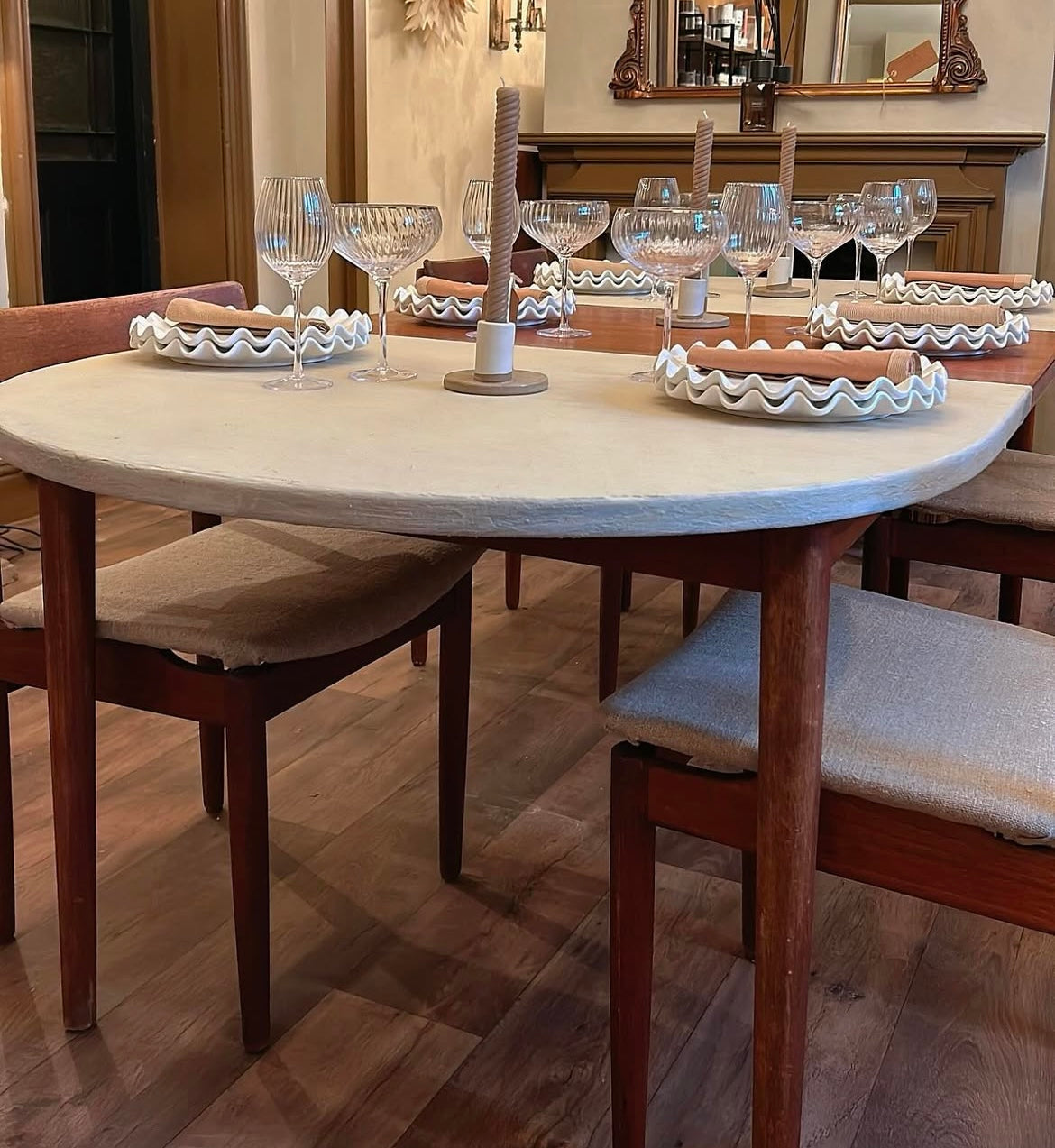 Swedish Hugo Troeds extending dining table & 4 chairs Designed by Nils Jonsson