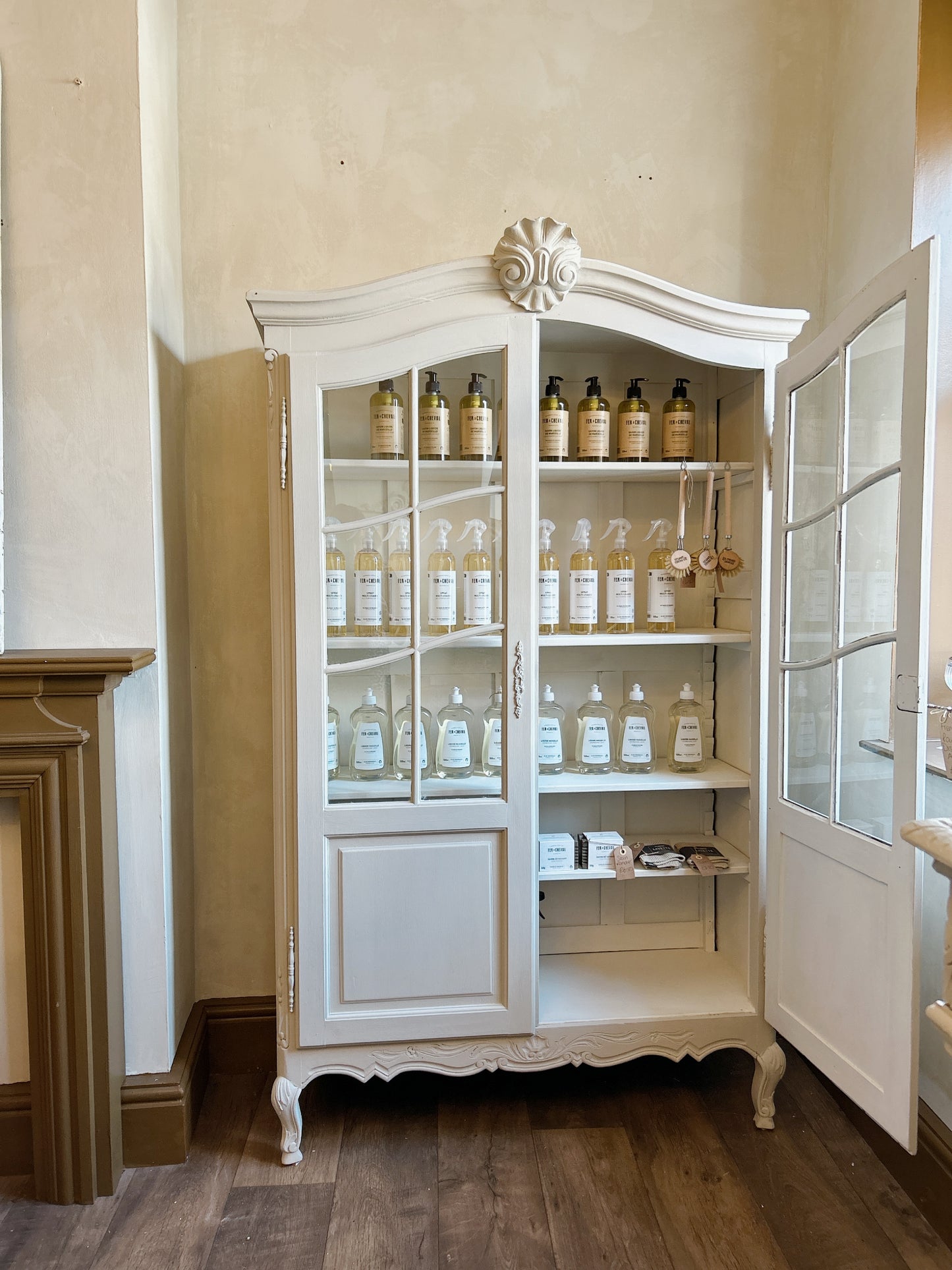 Painted French display Armoire - canvas