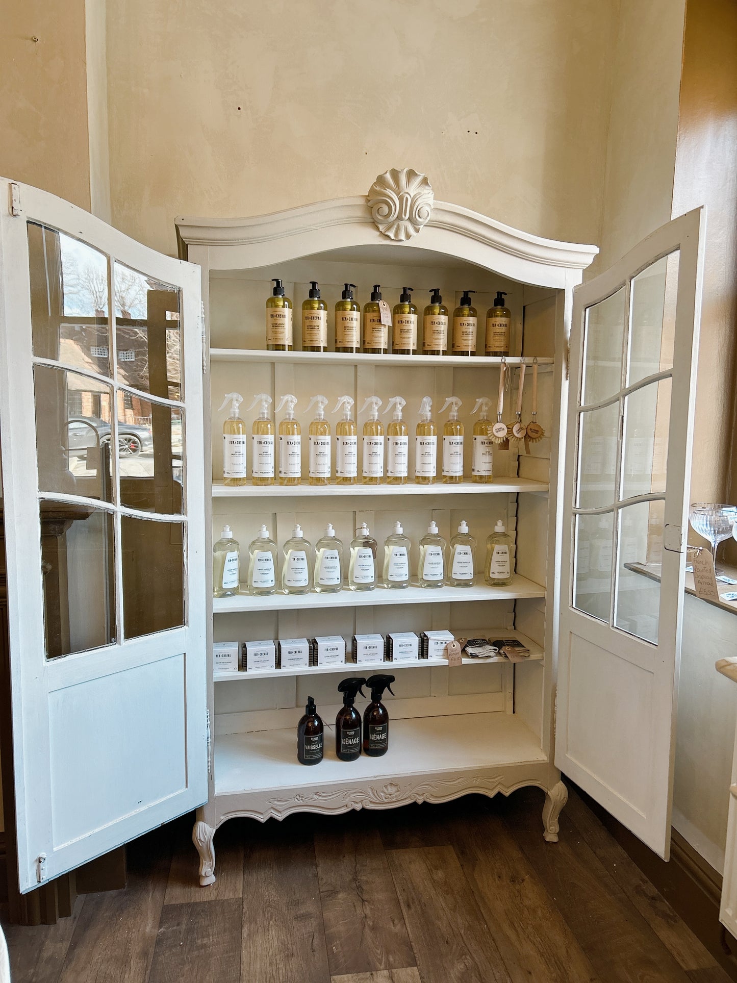 Painted French display Armoire - canvas