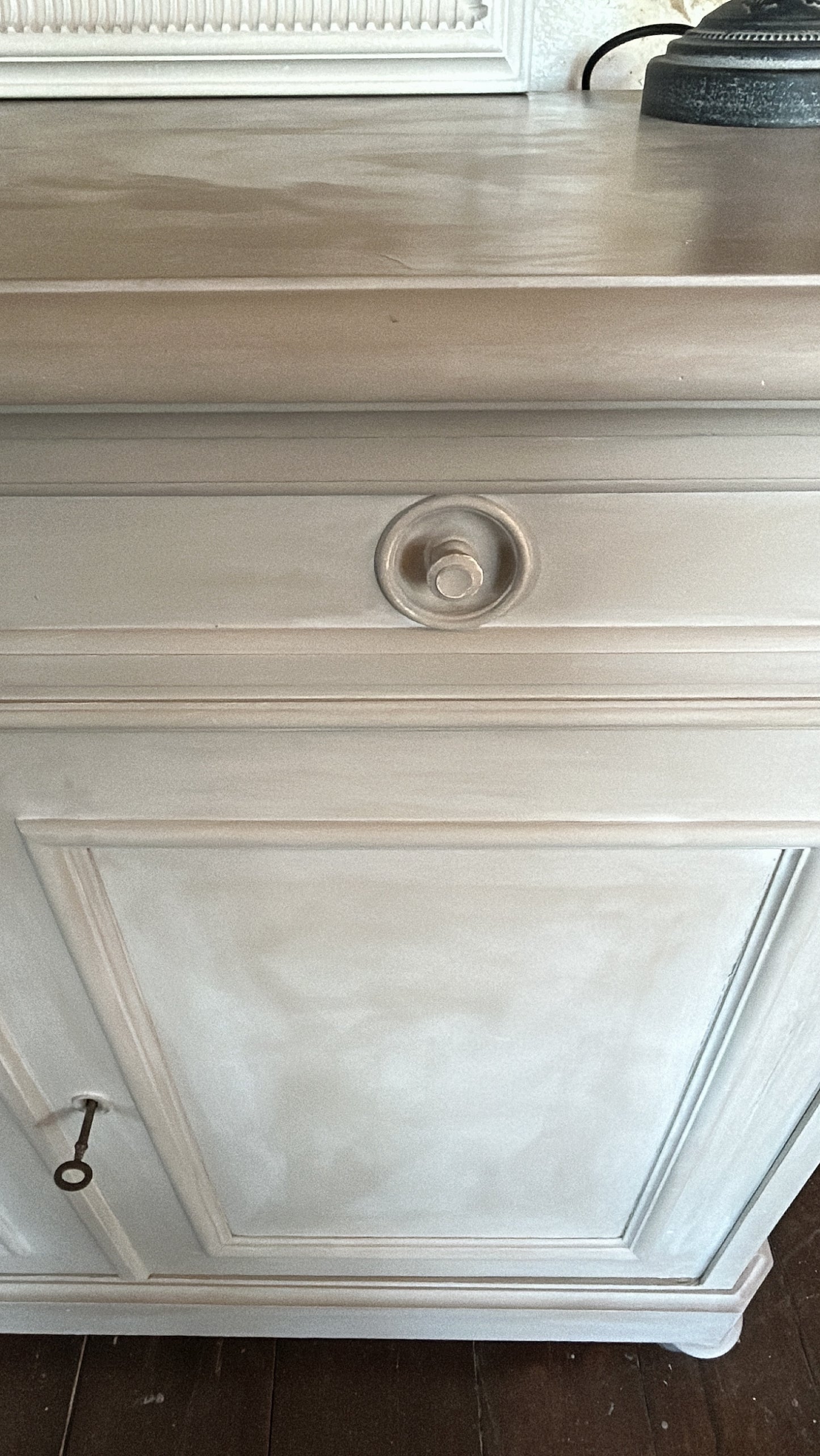 Antique French Empire Cabinet - Fresco painted