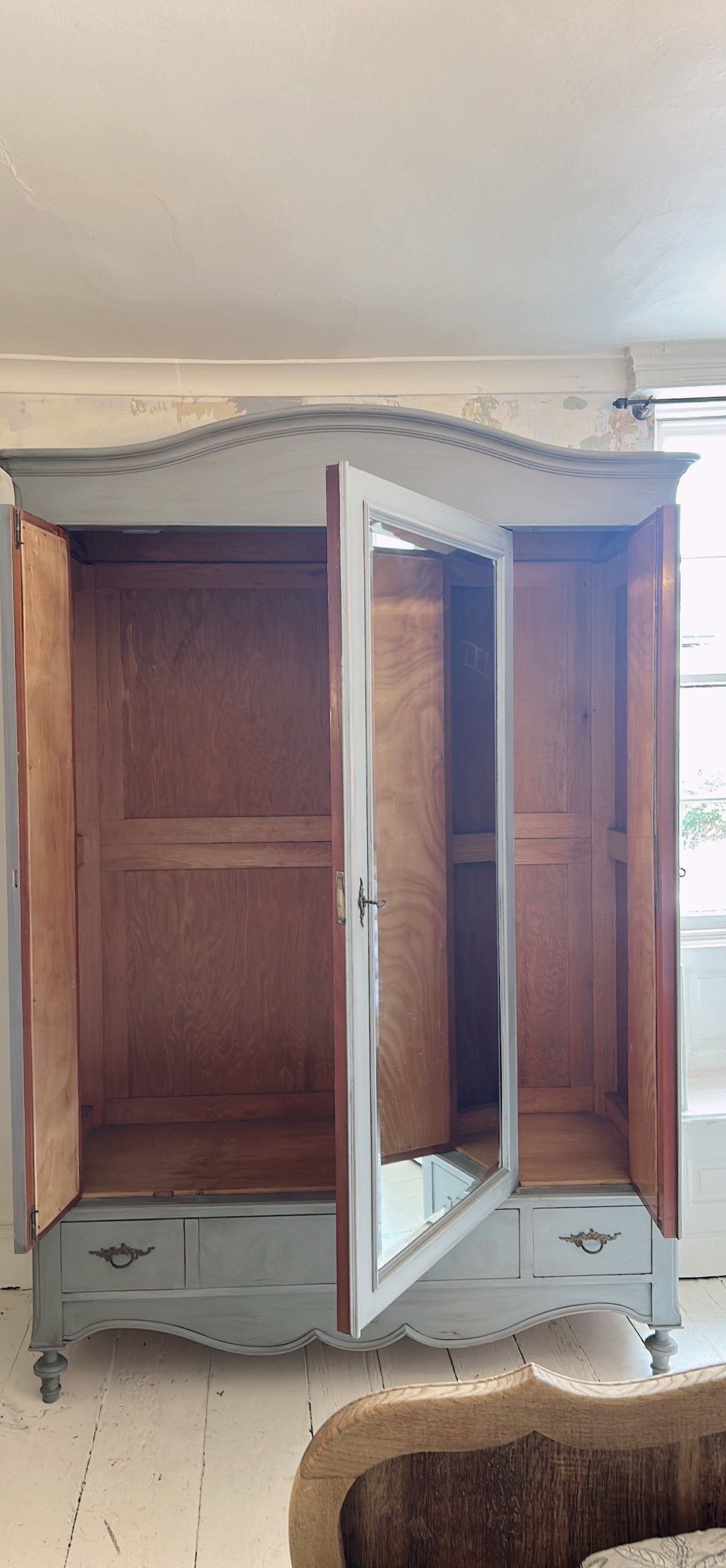 French antique painted armoire - wardrobe