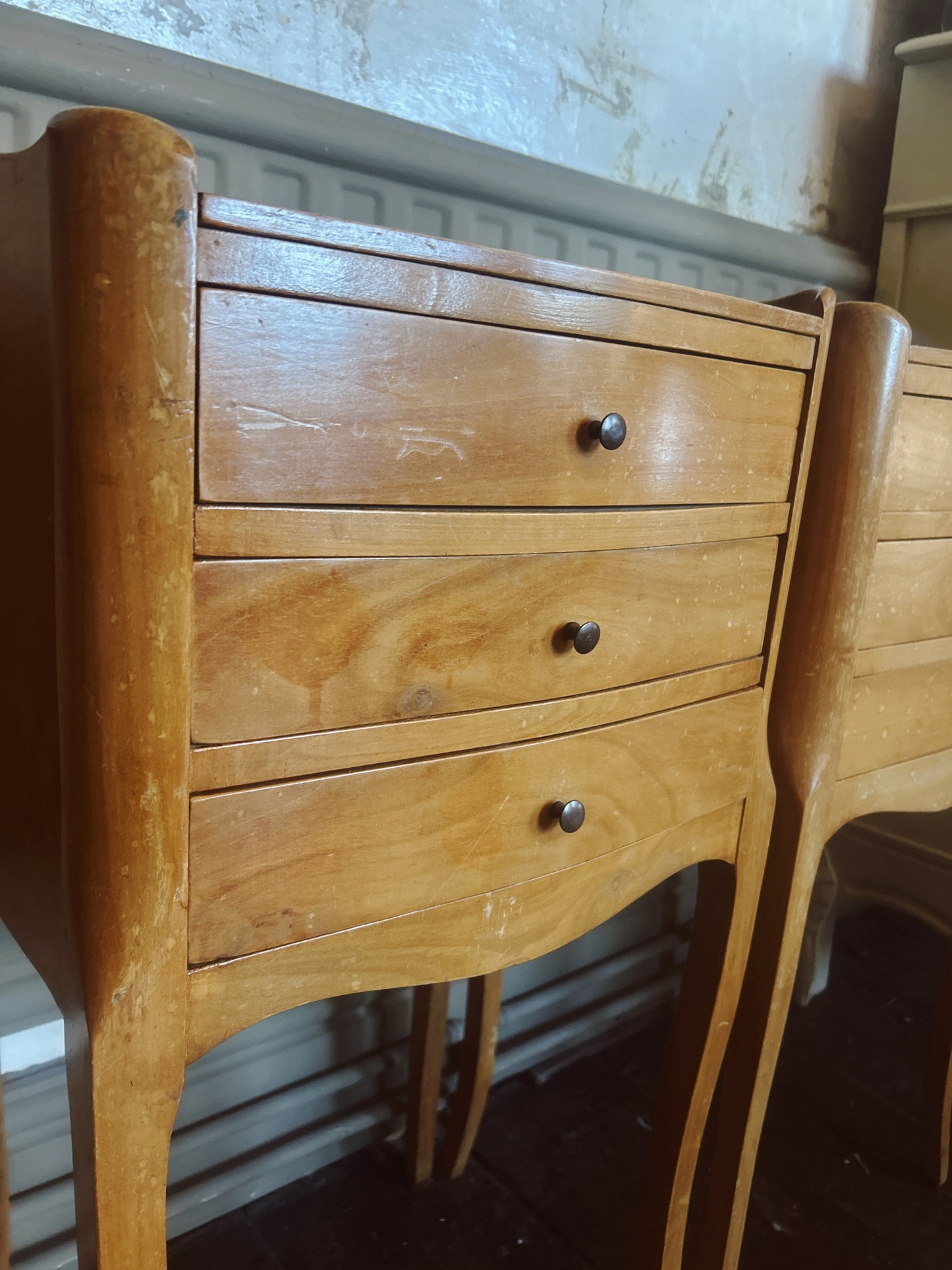 Pair French Louis Bedsides tables - drawers